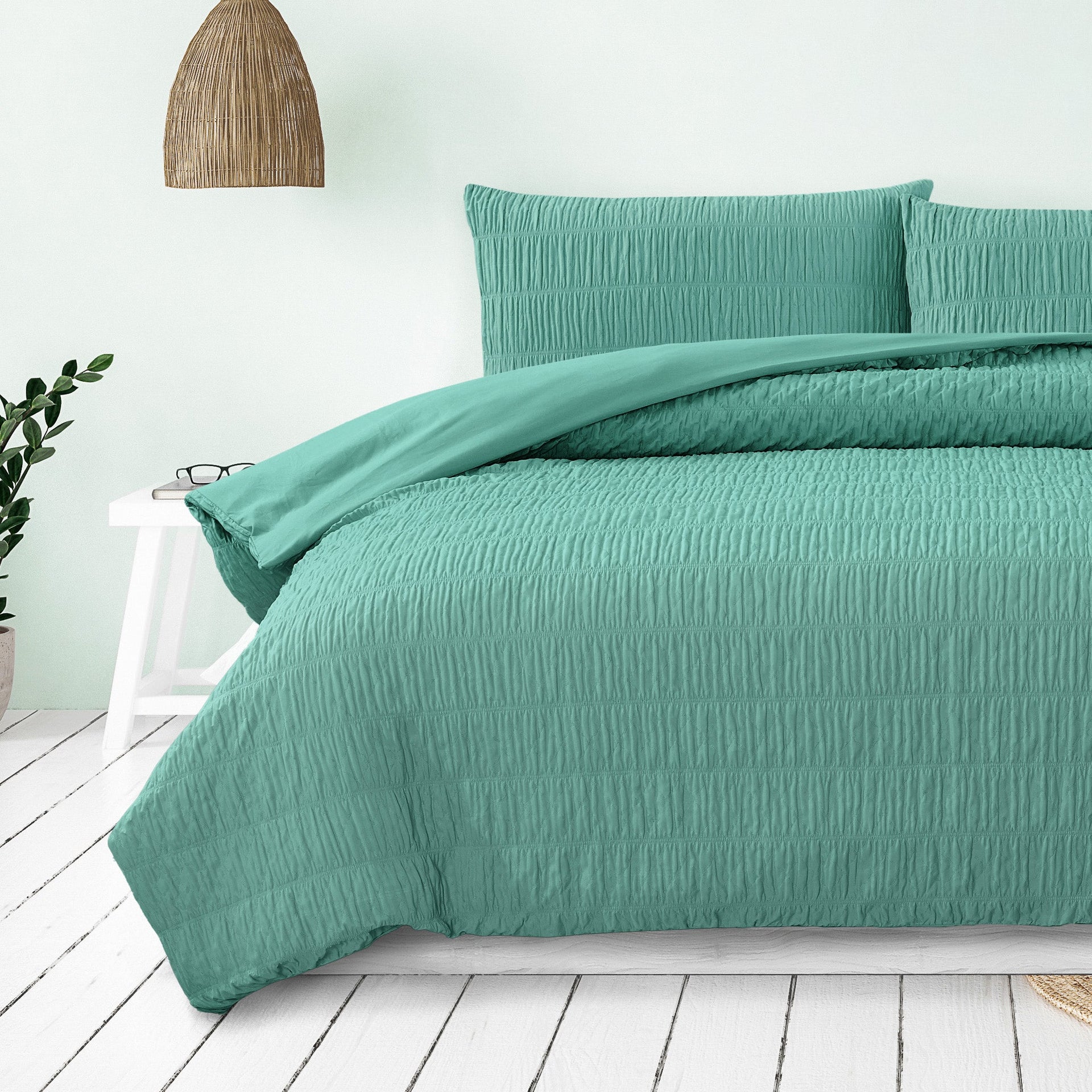 ARDOR BOUDOIR "Tuscan" TEAL QUILT COVER SET Ardor Bedding