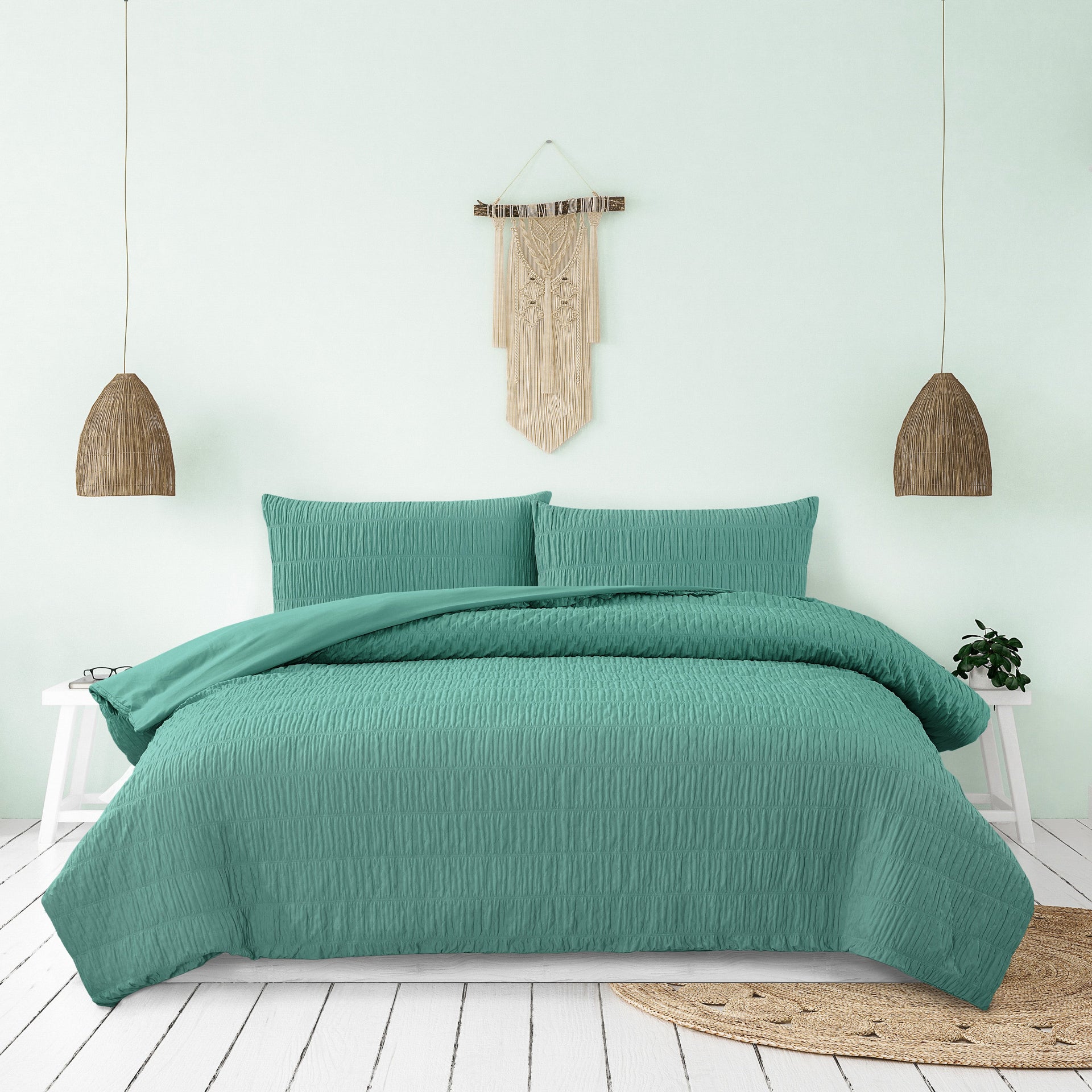 ARDOR BOUDOIR "Tuscan" TEAL QUILT COVER SET Ardor Bedding