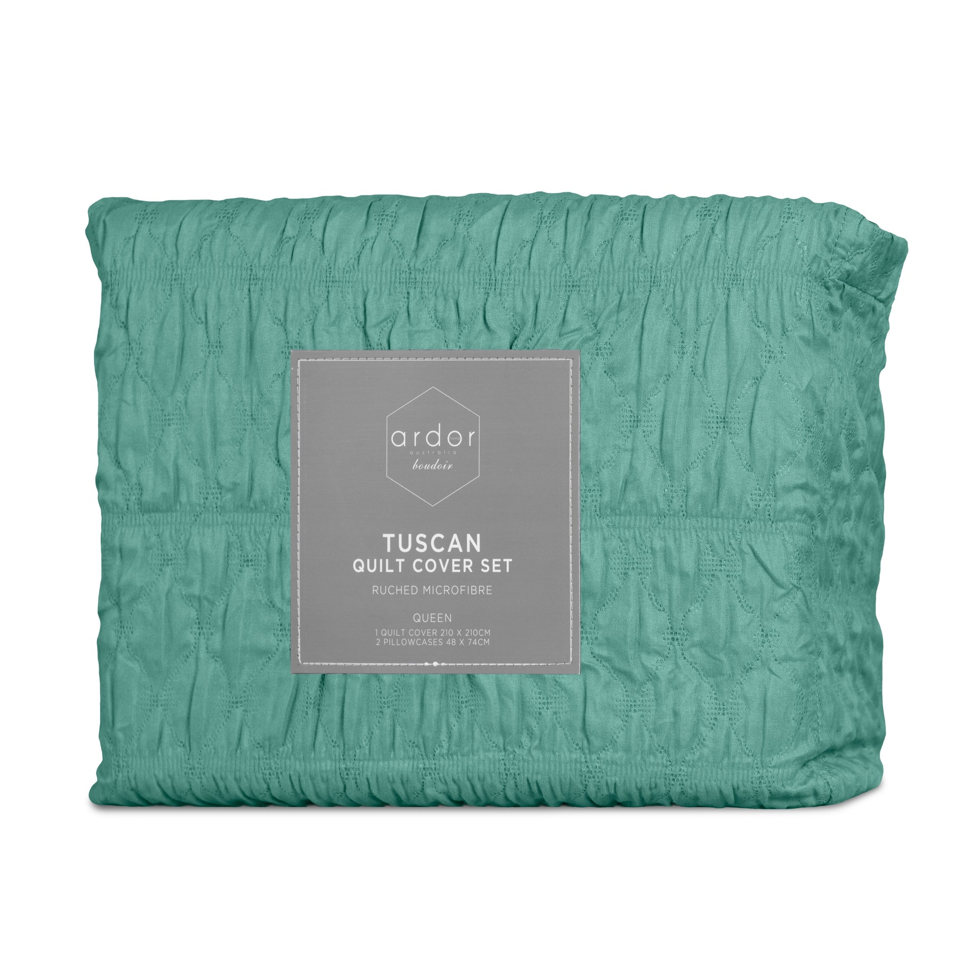 ARDOR BOUDOIR "Tuscan" TEAL QUILT COVER SET Ardor Bedding