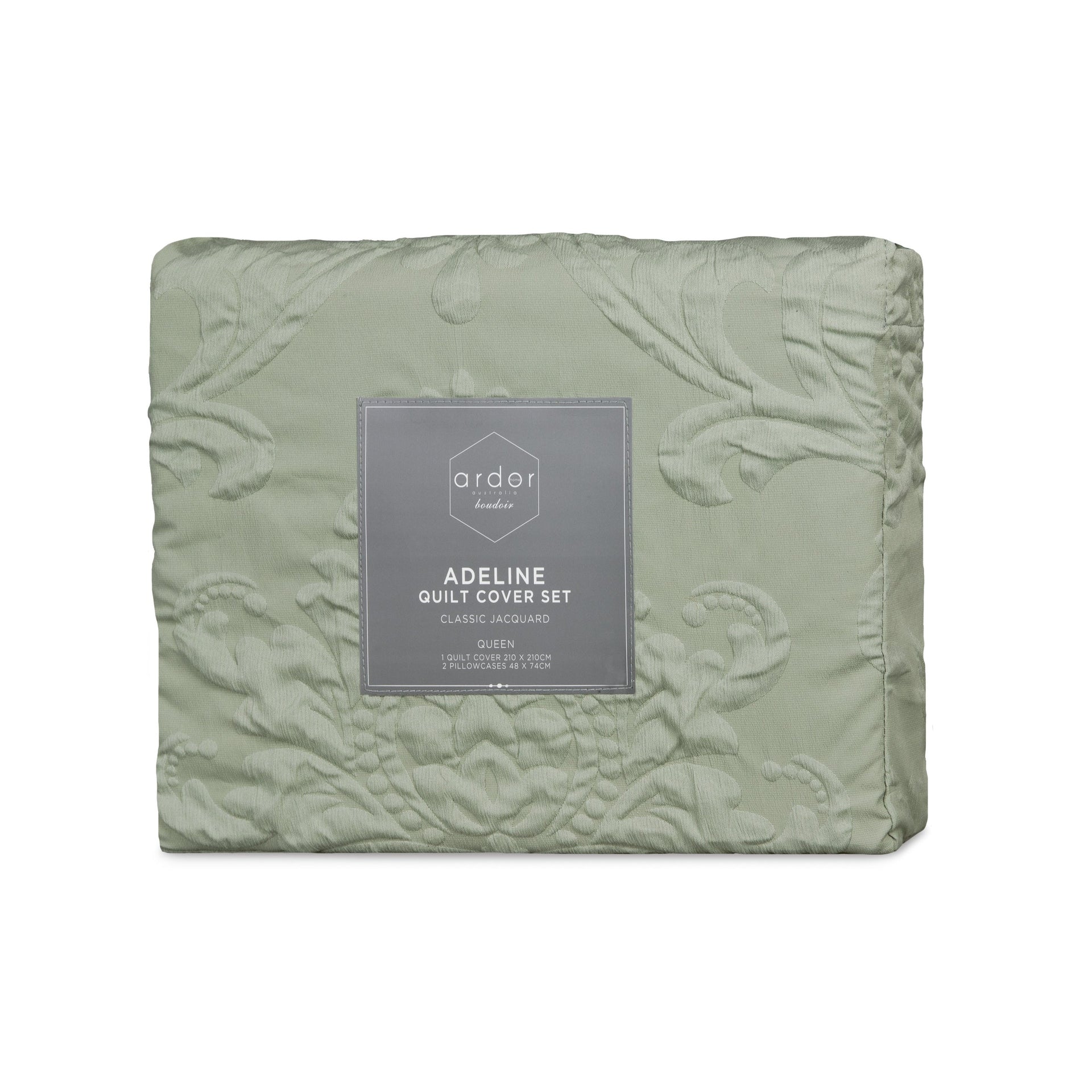ARDOR BOUDOIR "Adeline" SAGE QUILT COVER SET Ardor Bedding
