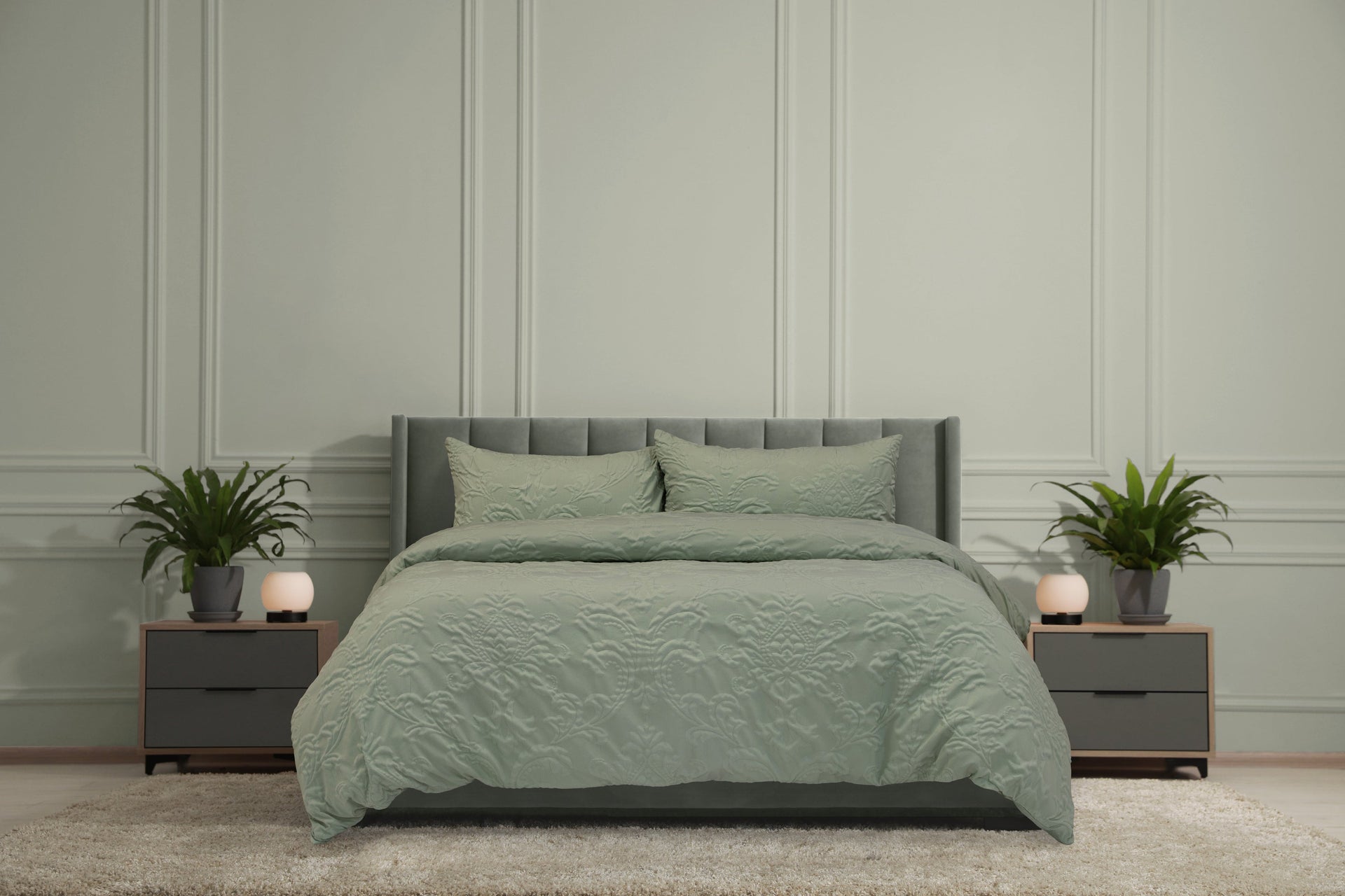 ARDOR BOUDOIR "Adeline" SAGE QUILT COVER SET Ardor Bedding