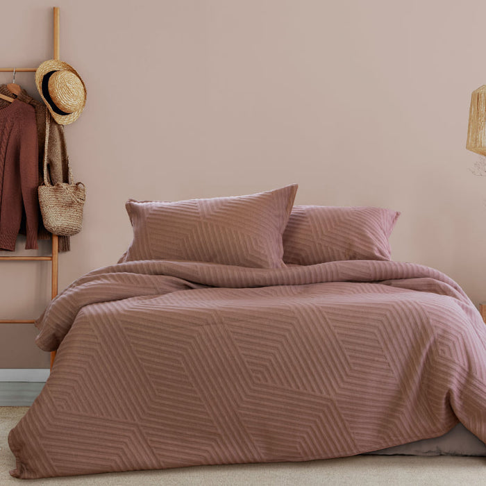 ARDOR BOUDOIR "Alton" JACQUARD BURLWOOD QUILT COVER SET Ardor Bedding