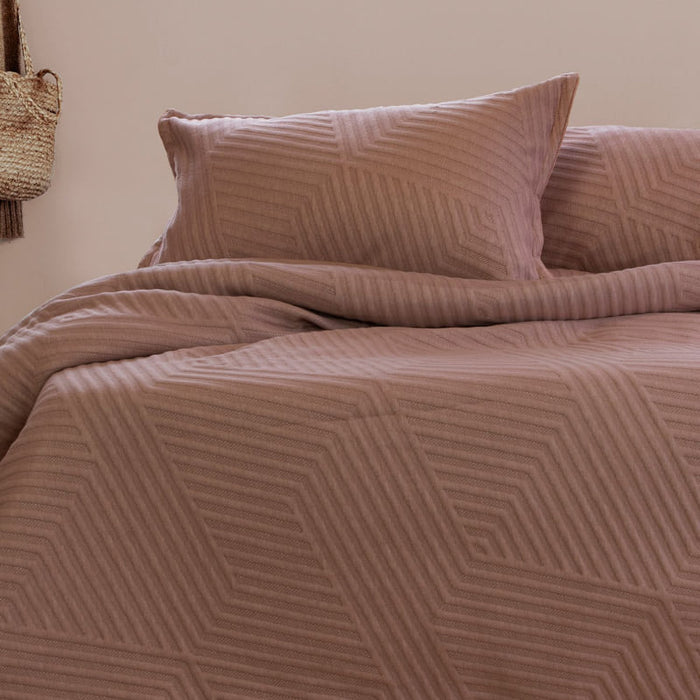 ARDOR BOUDOIR "Alton" JACQUARD BURLWOOD QUILT COVER SET Ardor Bedding
