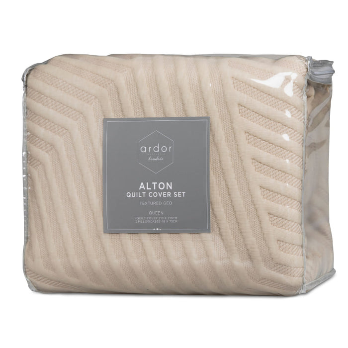 ARDOR BOUDOIR "Alton" JACQUARD LINEN QUILT COVER SET Ardor Bedding