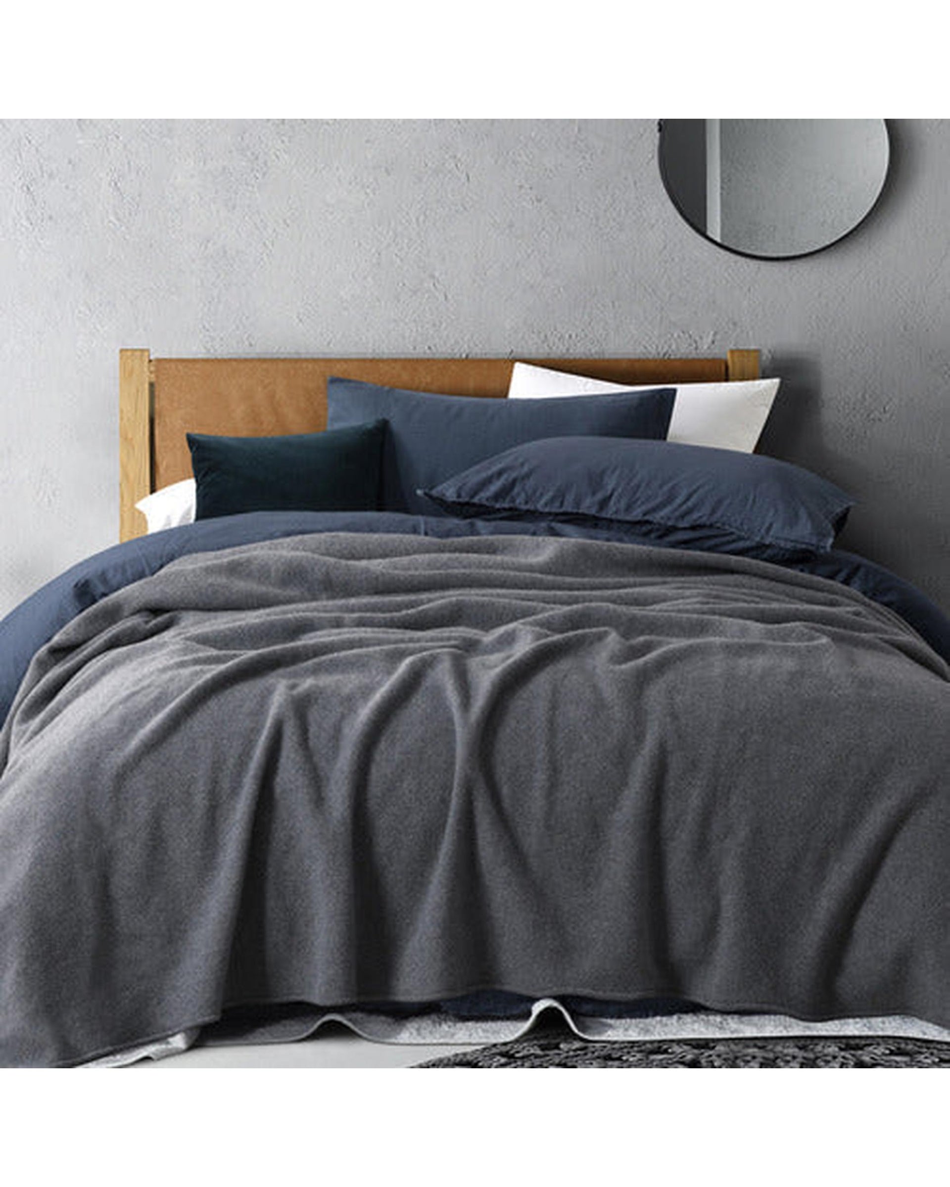 LACONIA 400gsm wool blanket  - gREY Bianca Bedding