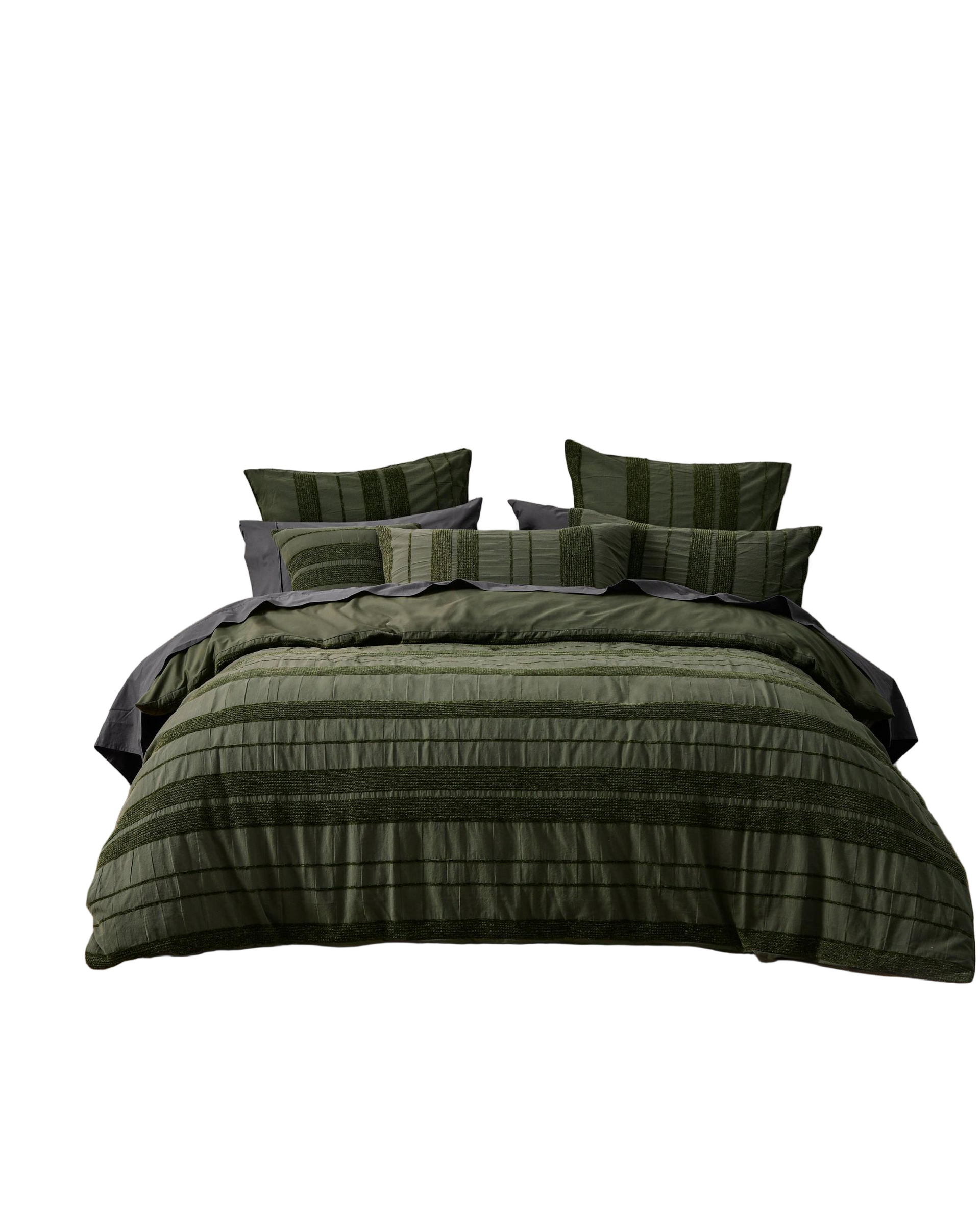 Bianca Bedding AVERY Forest Green Quilt Cover Set Bianca Bedding