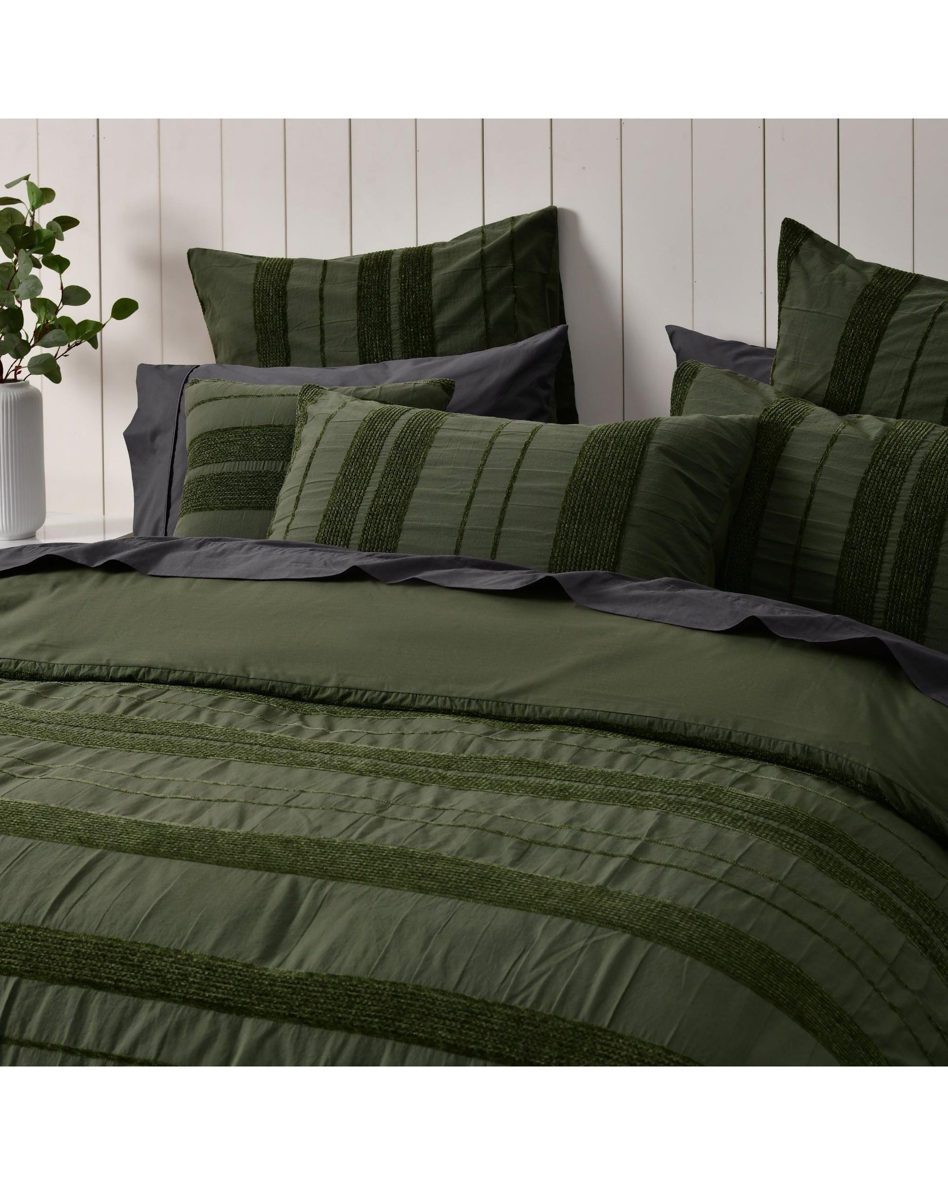 Bianca Bedding AVERY Forest Green Quilt Cover Set