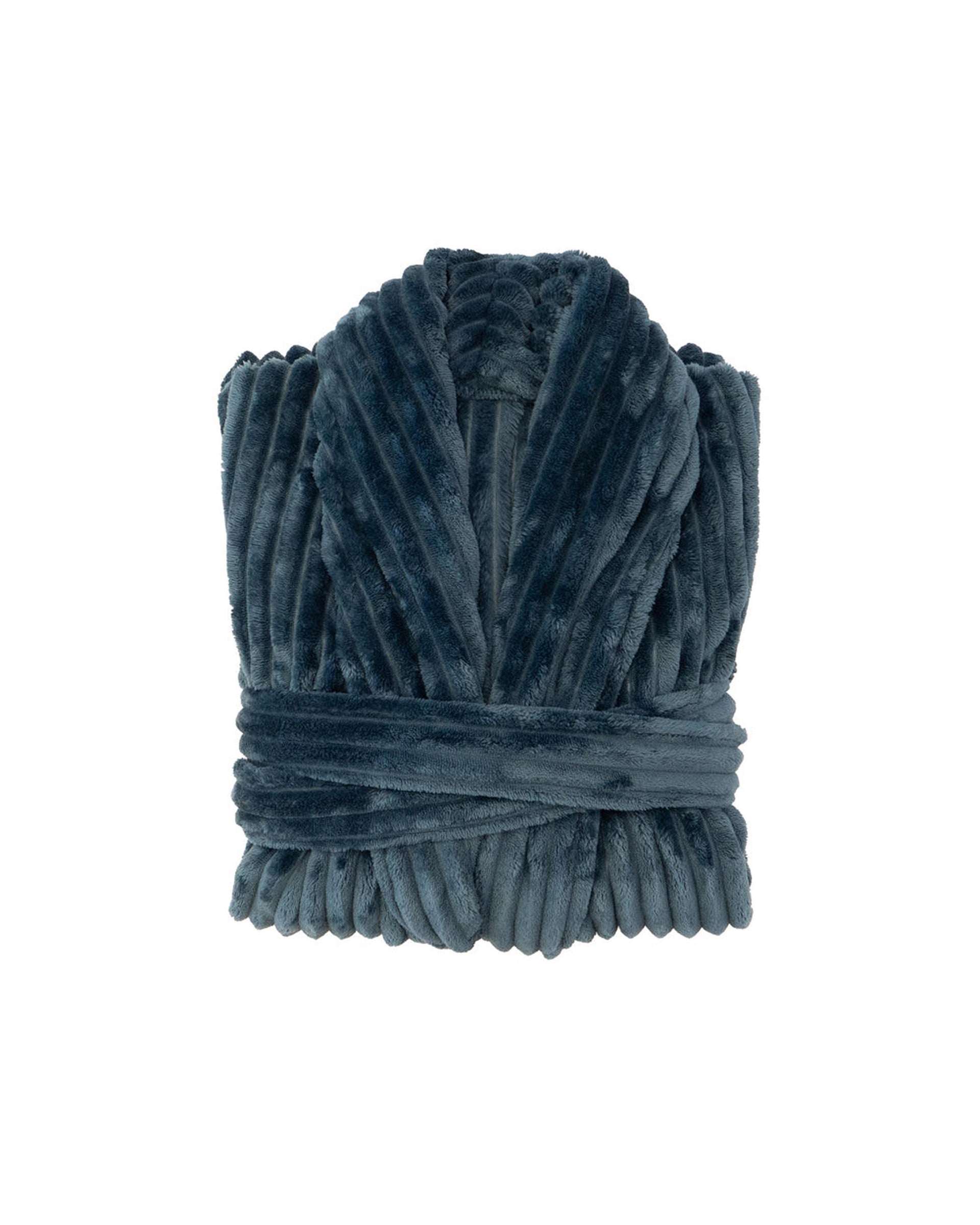 Bambury Channel Fleece Robe Petrol