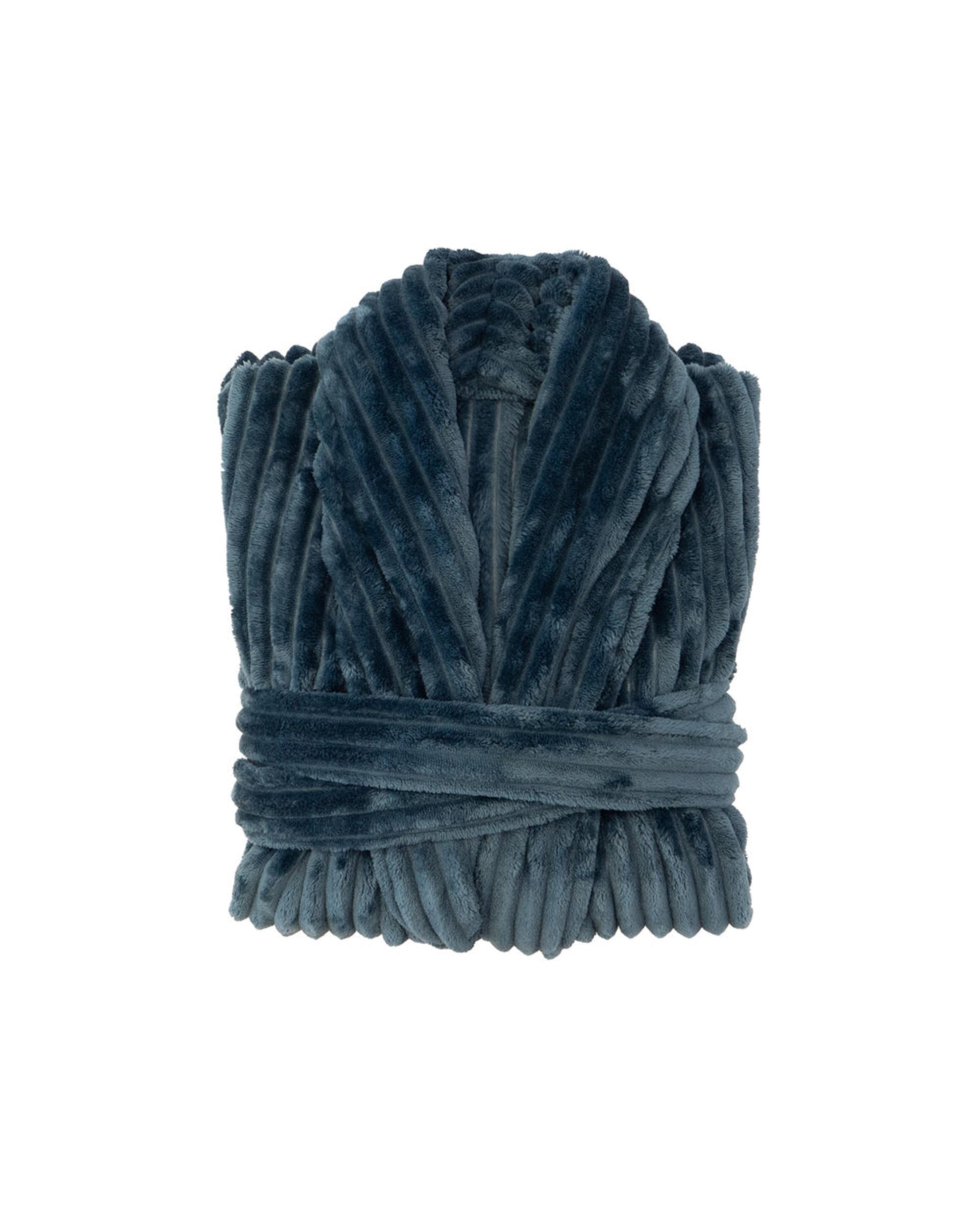 Bambury Channel Fleece Robe Petrol