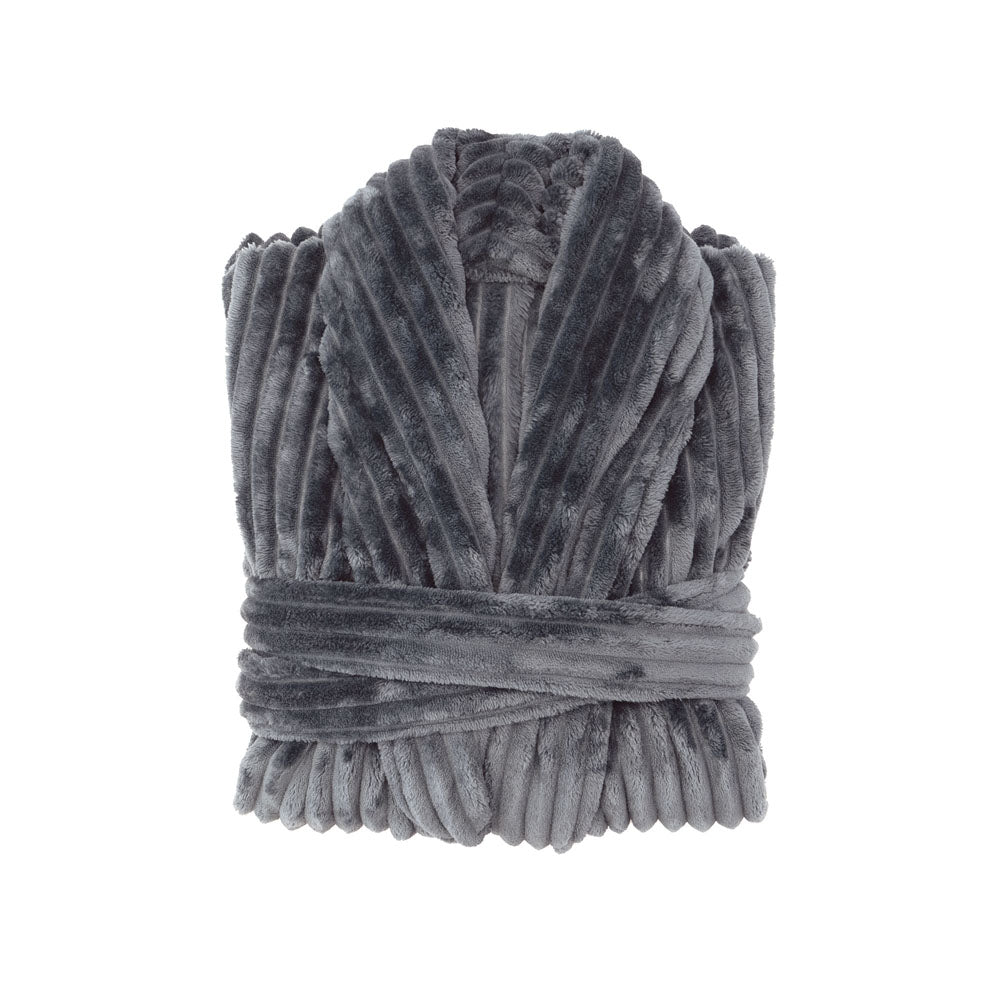 Bambury | Channel Fleece Robe Steel