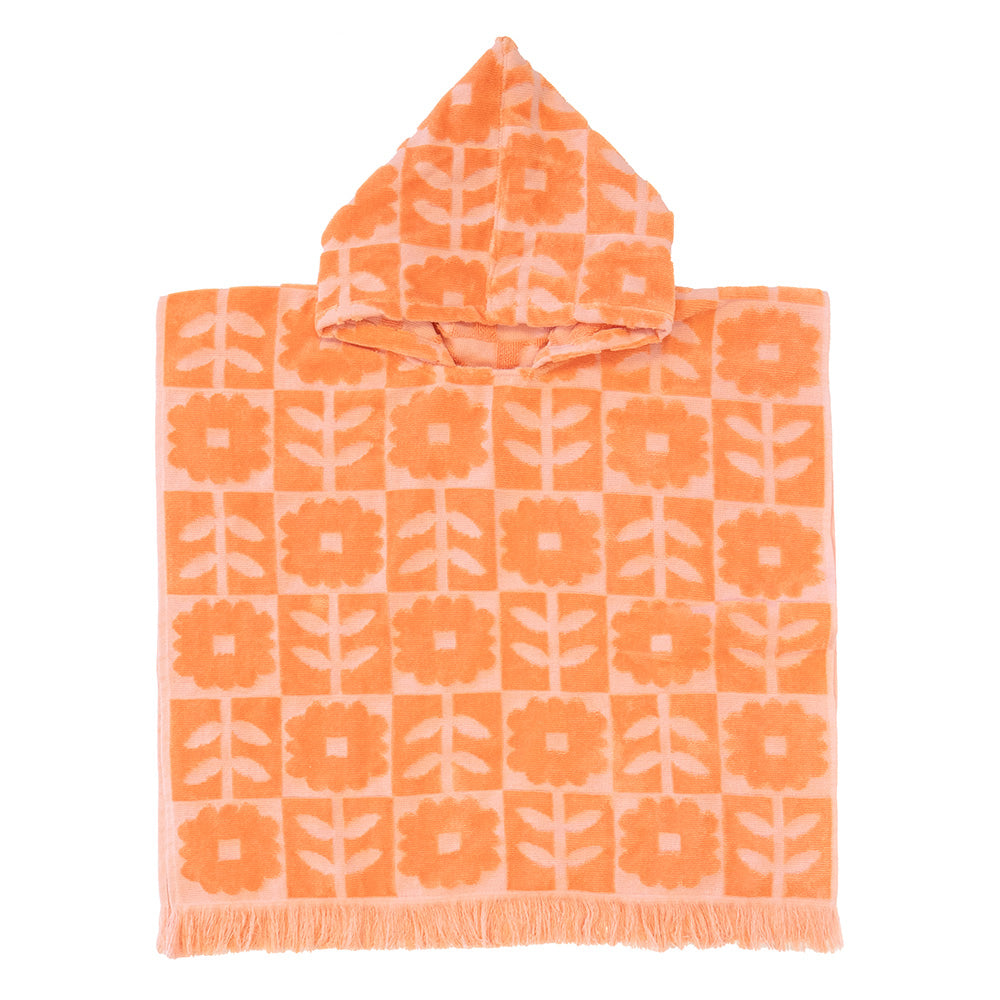 Bambury |HiLo Kids Poncho Bloom - Peach Bambury