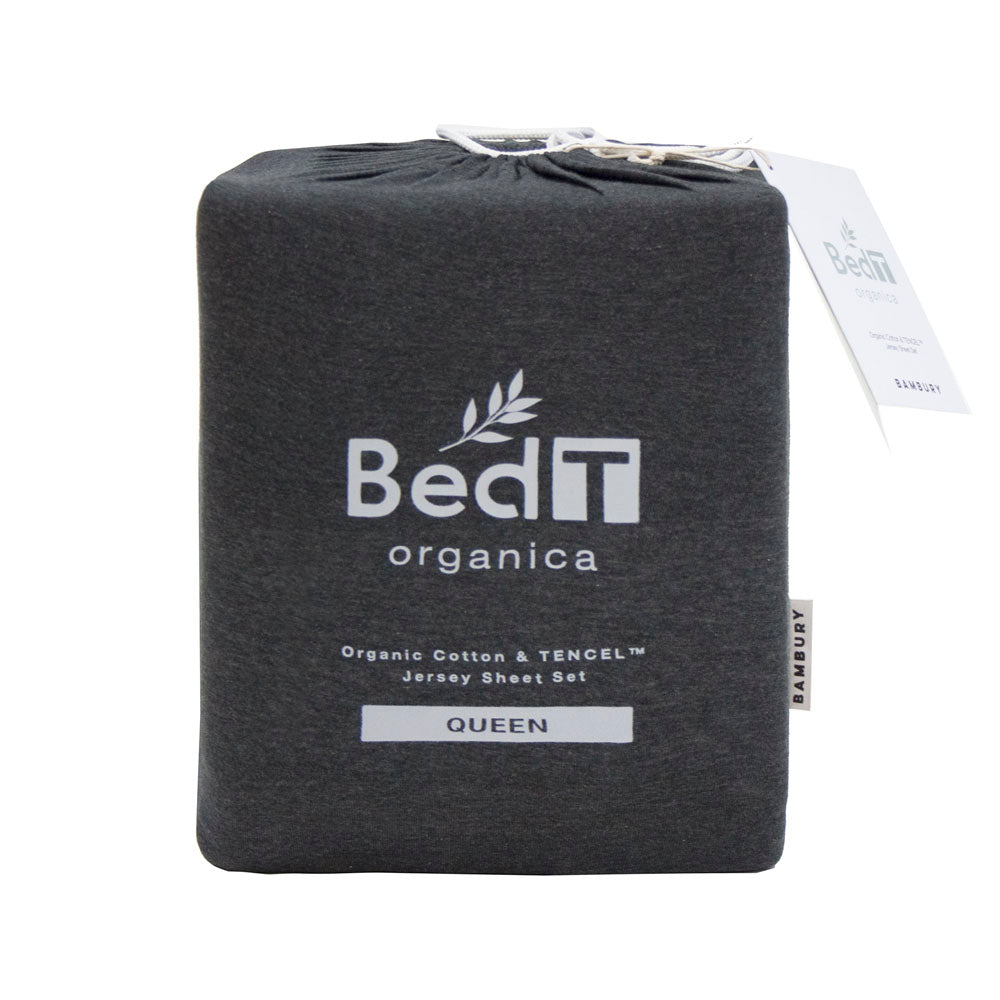 BedT Organica Fitted and Pillowcase Set Charcoal