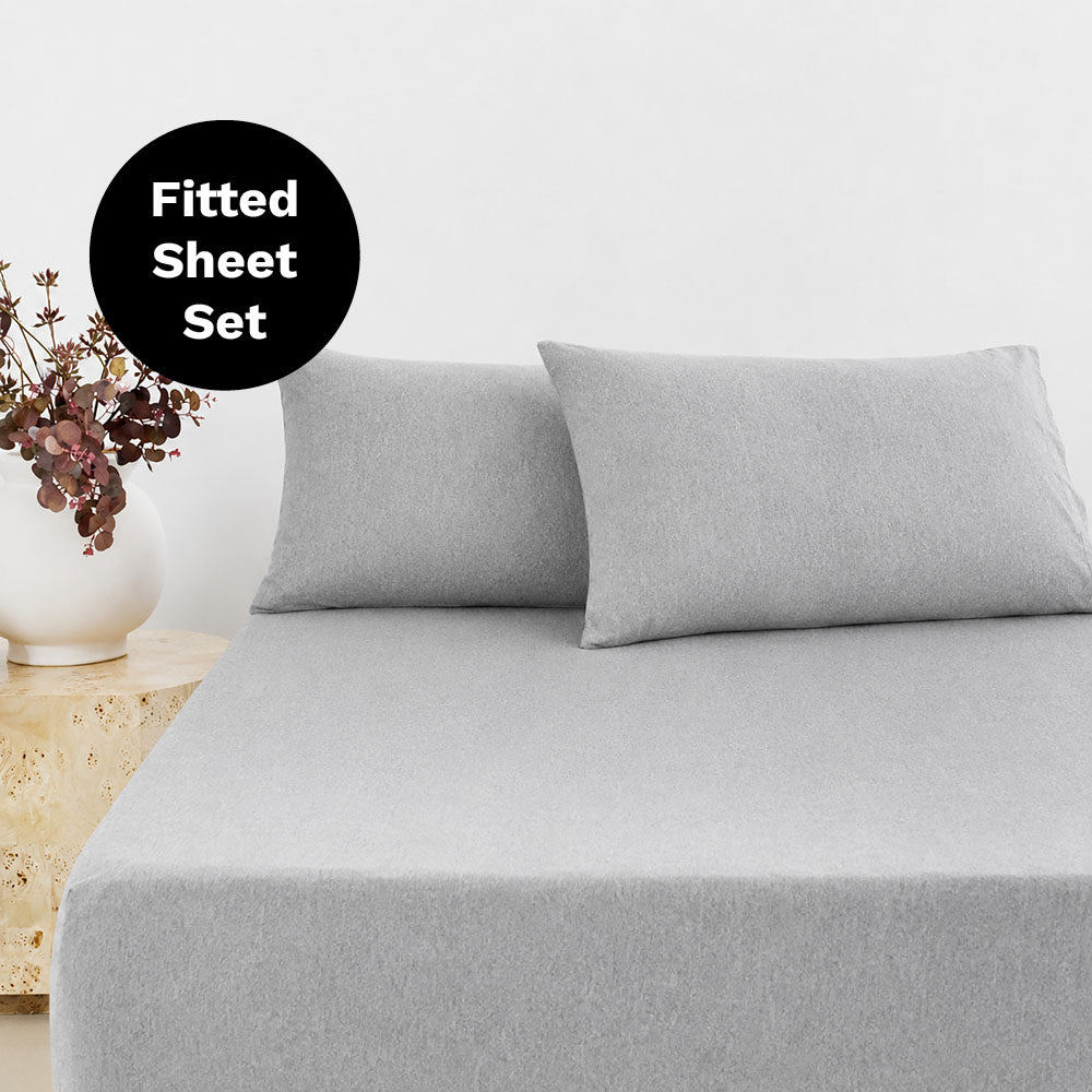 BedT Organica Fitted and Pillowcase Set Grey