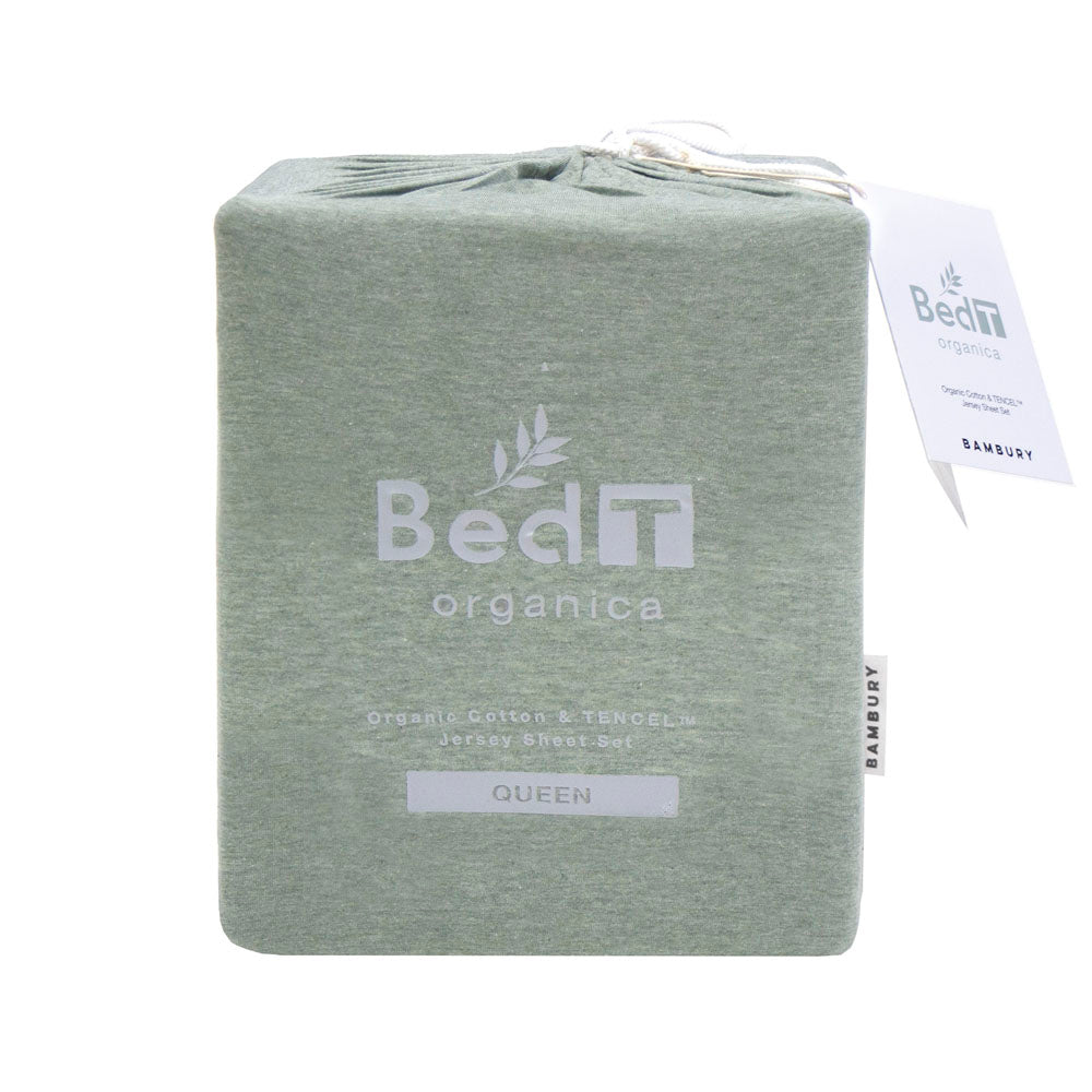 BedT Organica Fitted and Pillowcase Set Sage