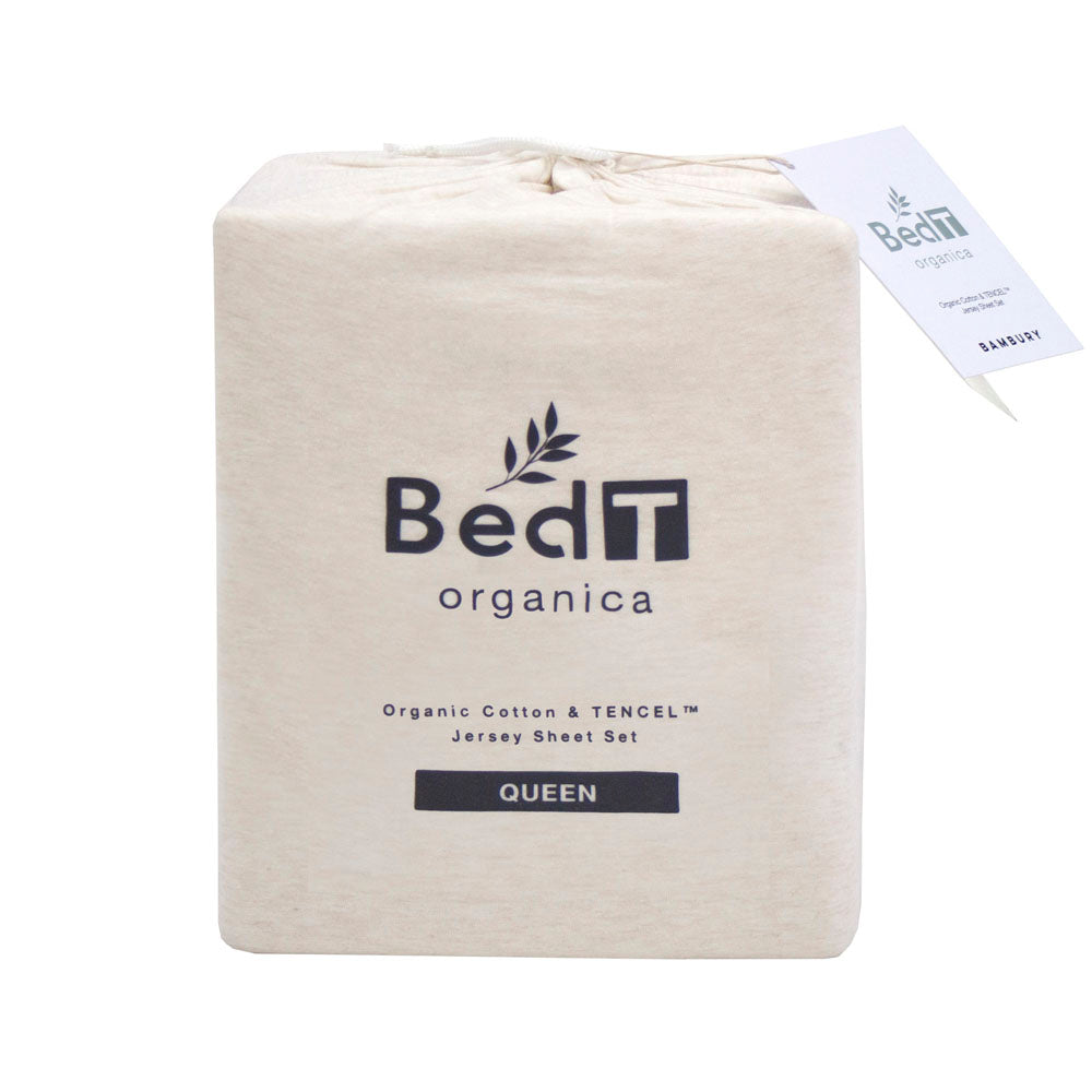 BedT Organica Fitted and Pillowcase Set Stone