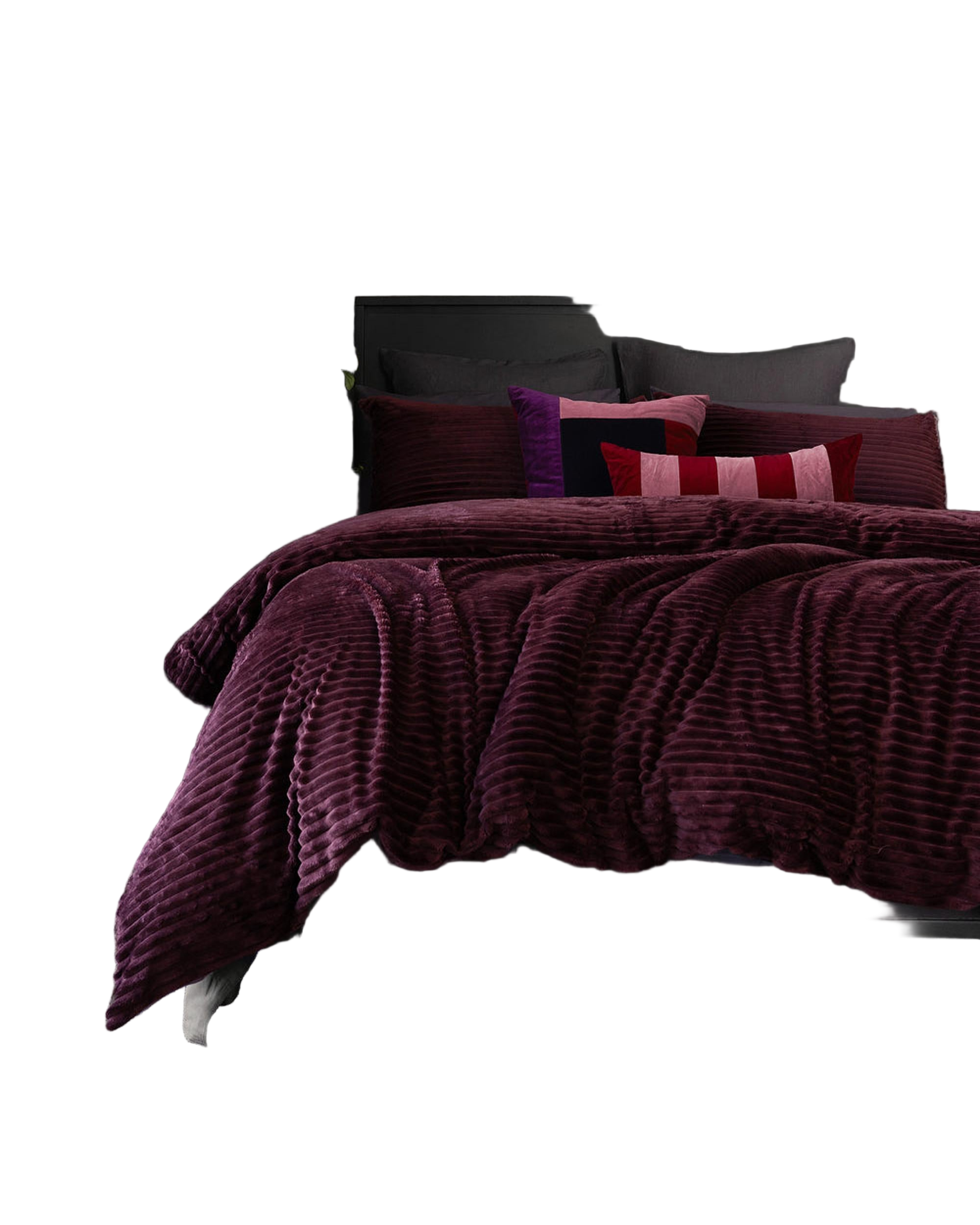 Bambury Channel Quilt Cover Set Plum Bambury