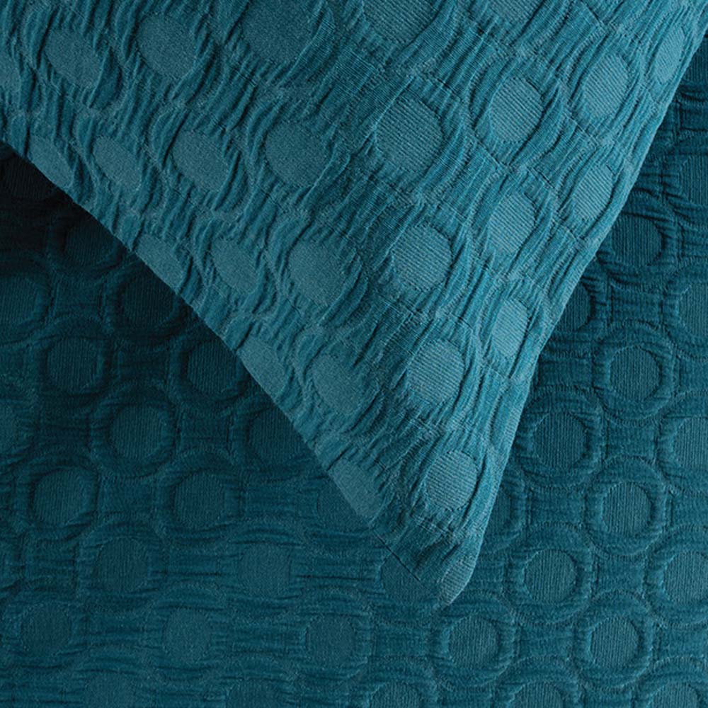 Bambury | Luna Jacquard Teal European Pillowcase