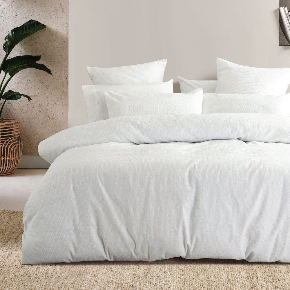 Bambury | Ogee Jacquard White European Pillowcase