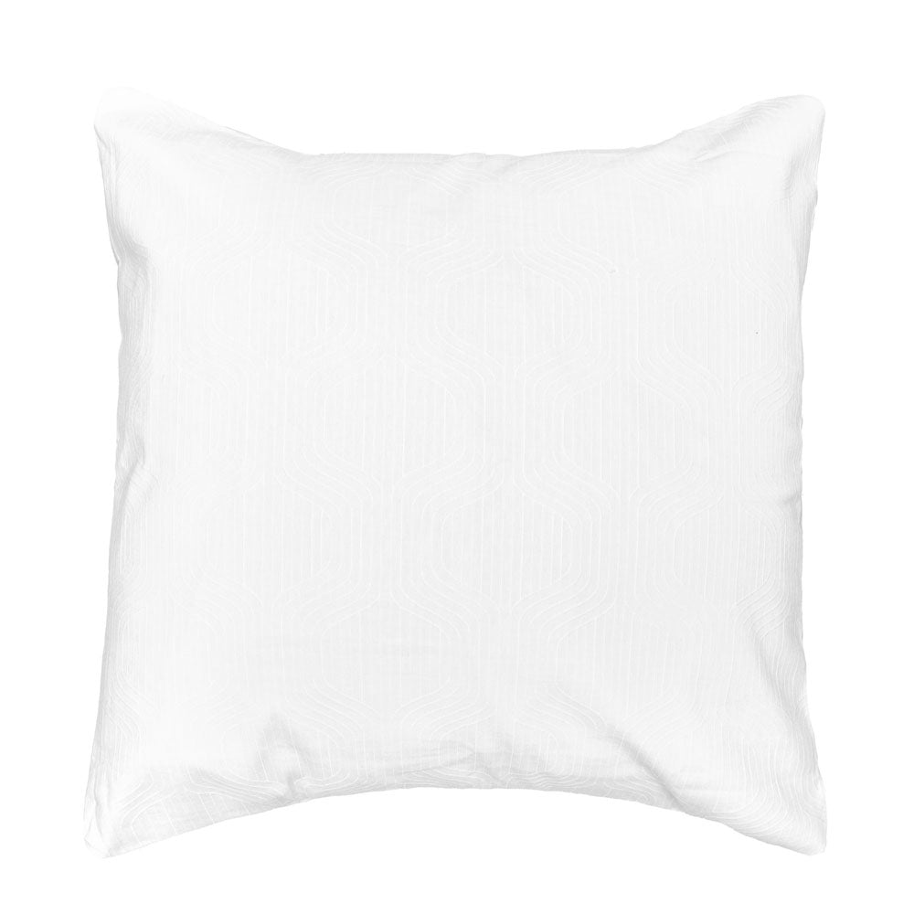 Bambury | Ogee Jacquard White European Pillowcase