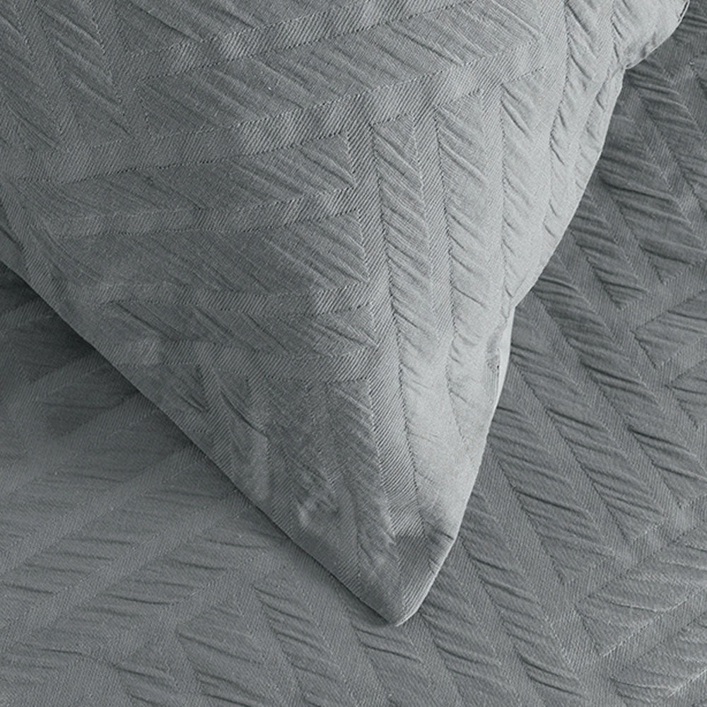 Bambury | Panama Jacquard Steel European Pillowcase