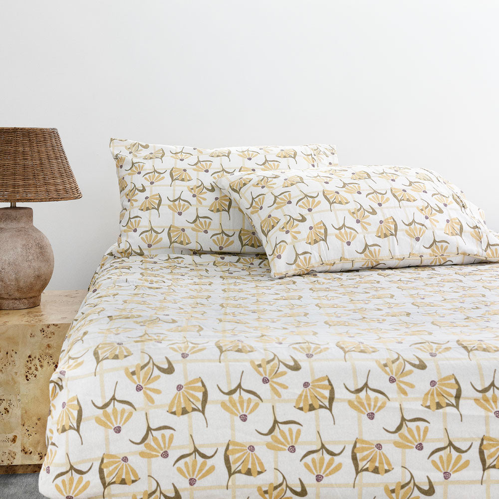 Bambury Arlo Flannelette Fitted Sheet Set