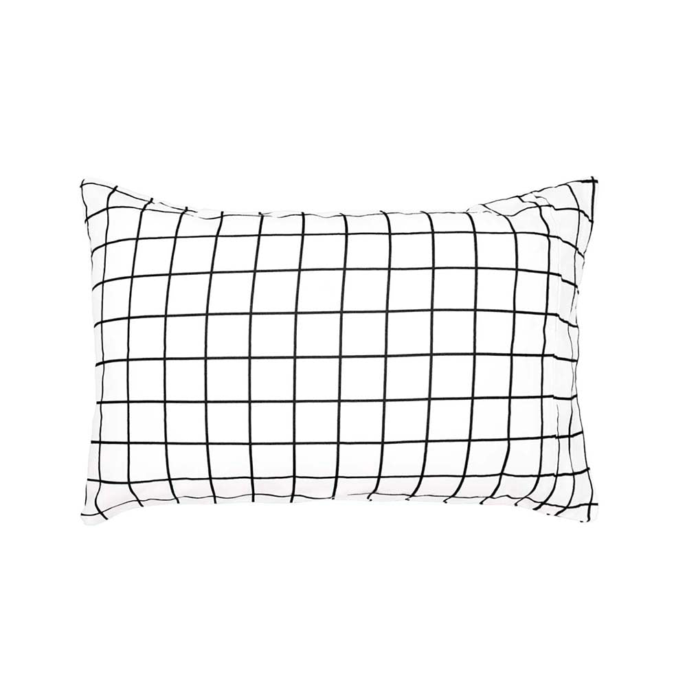 Bambury Grid Black Flannelette Quilt Cover Set