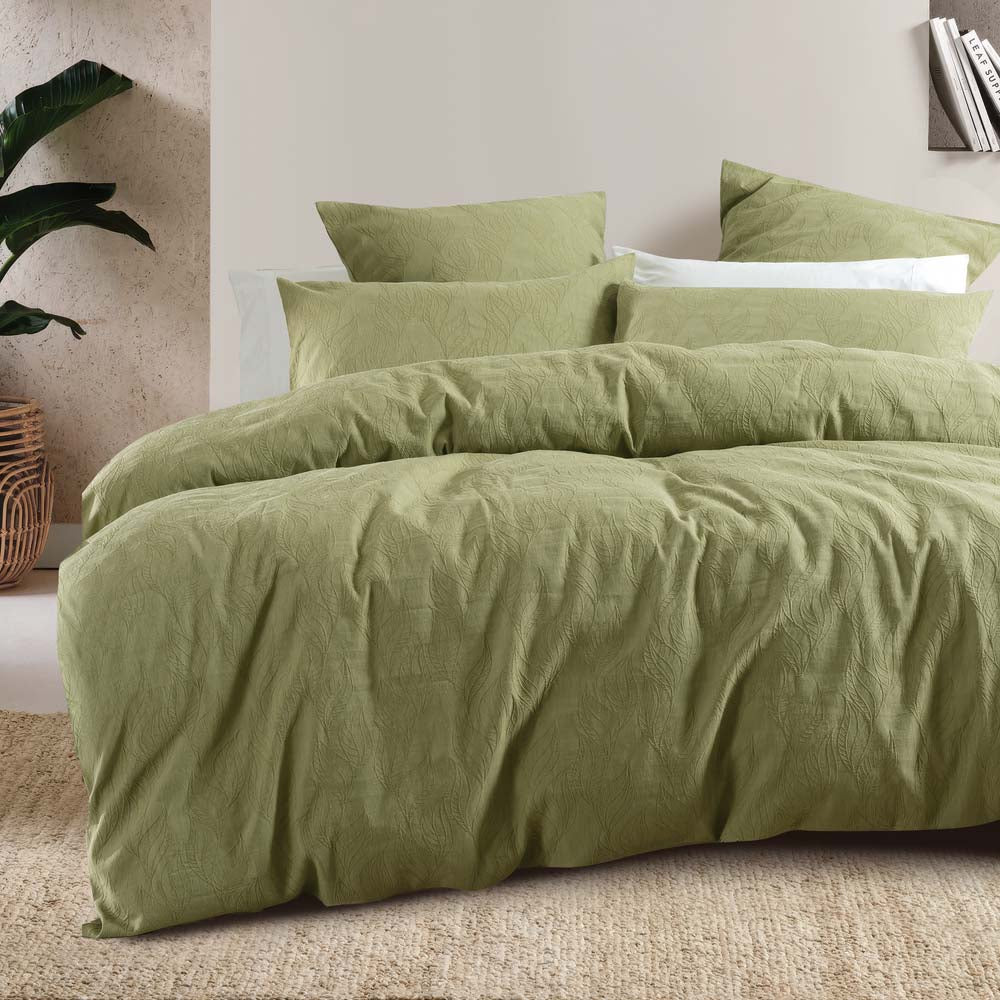 Bambury | Acacia Jacquard Quilt Cover Set Pear Queen