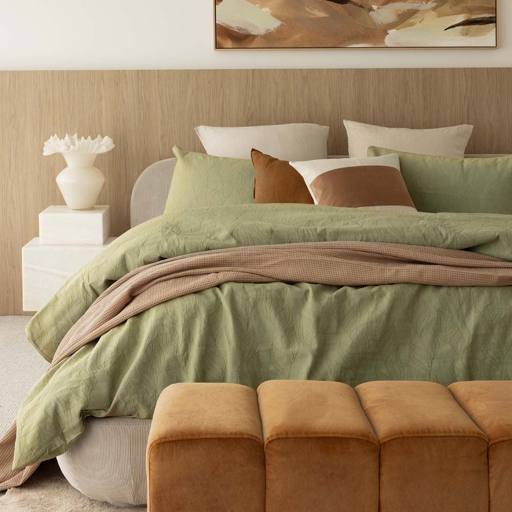 Bambury | Acacia Jacquard Quilt Cover Set Pear Queen