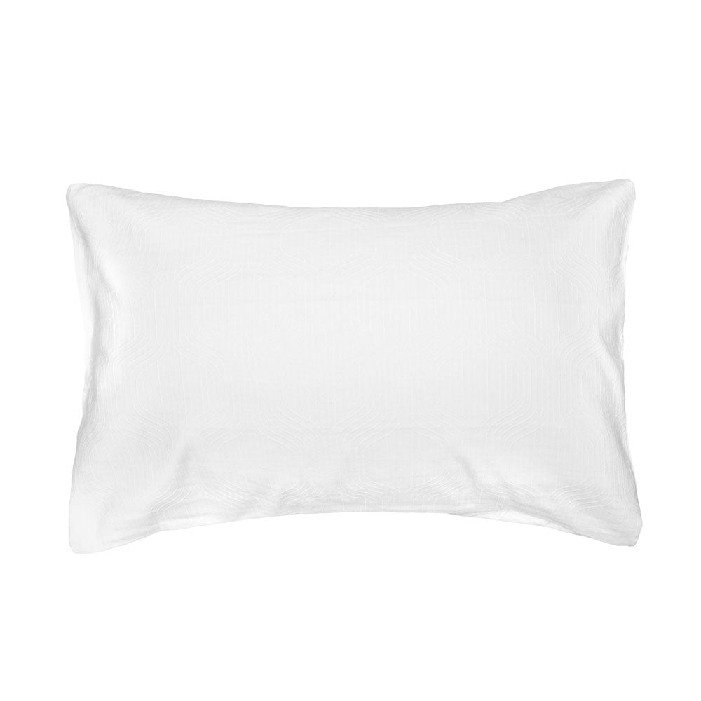 Bambury | Ogee Jacquard Quilt Cover Set White