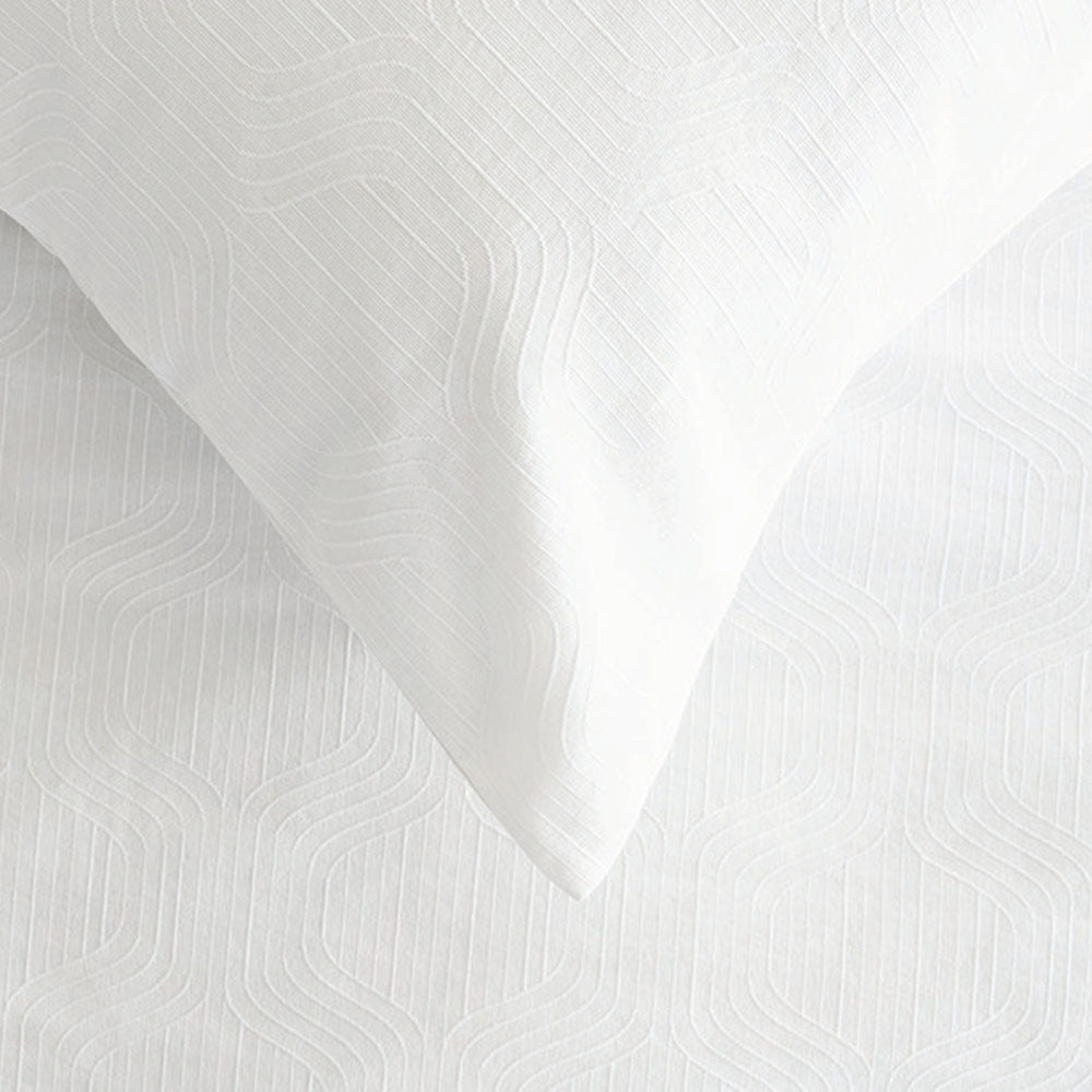 Bambury | Ogee Jacquard Quilt Cover Set White
