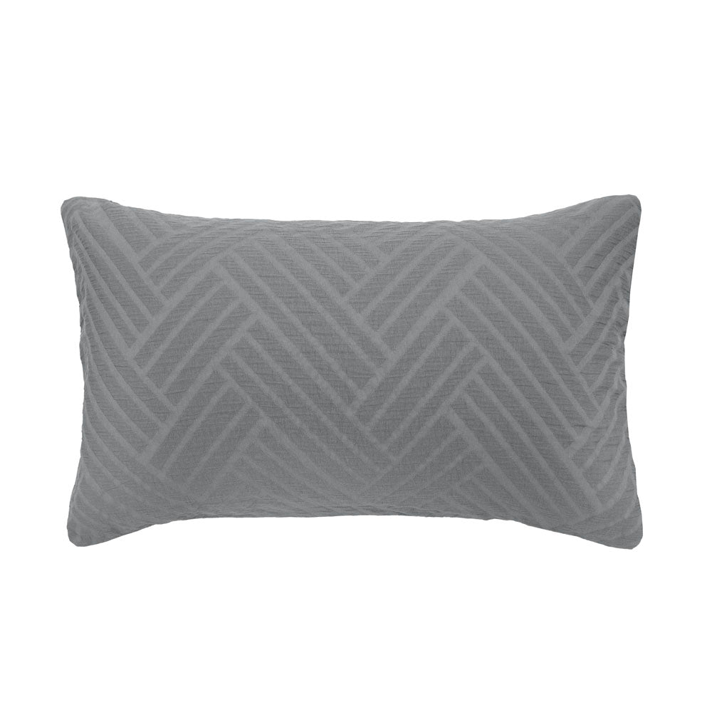 Bambury | Panama Jacquard Quilt Cover Set Steel