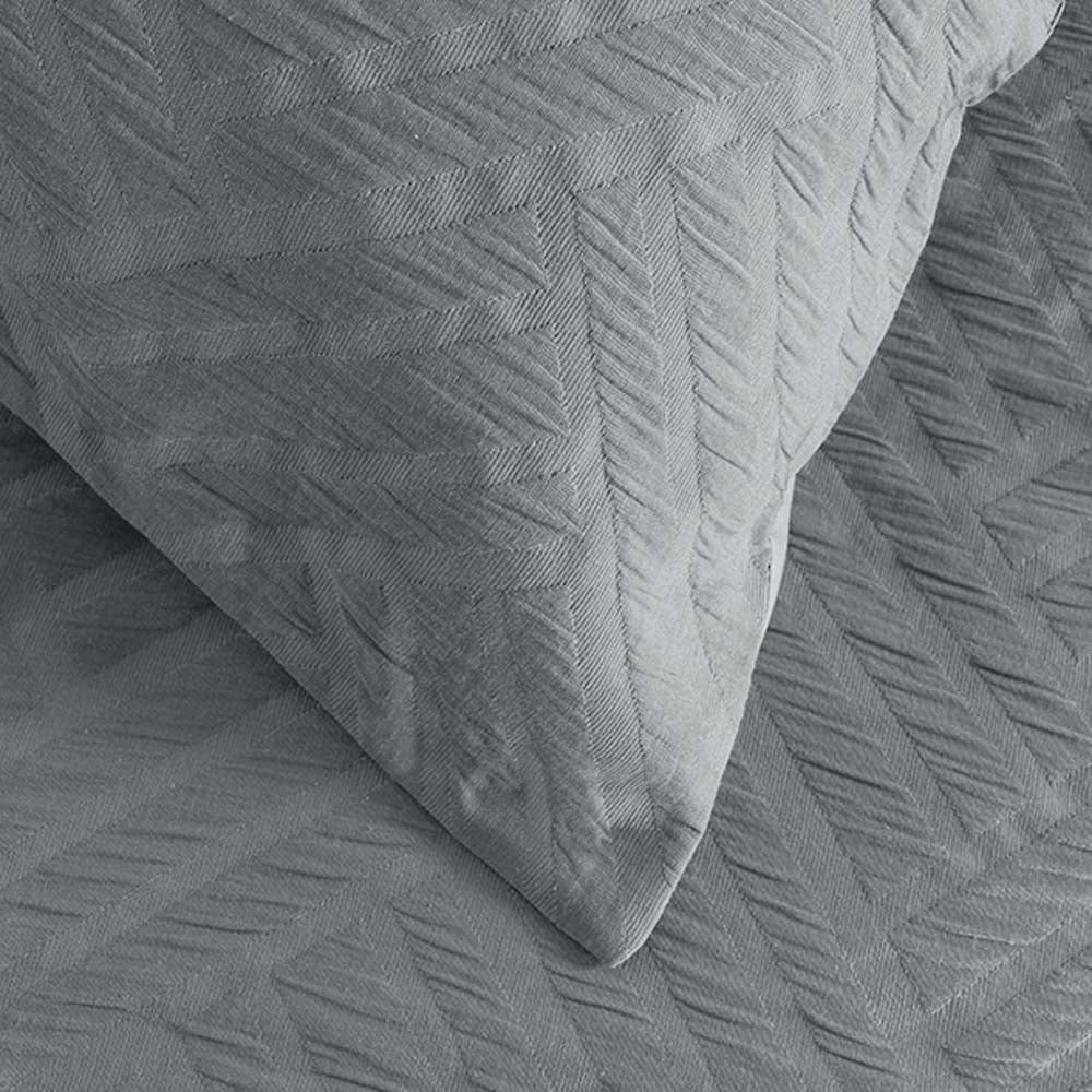 Bambury | Panama Jacquard Quilt Cover Set Steel