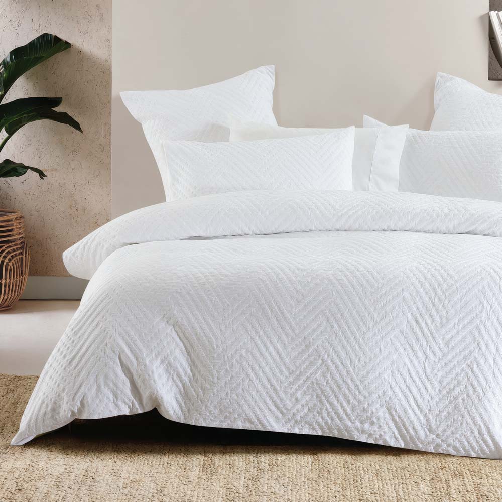 Bambury | Panama Jacquard Quilt Cover Set Steel