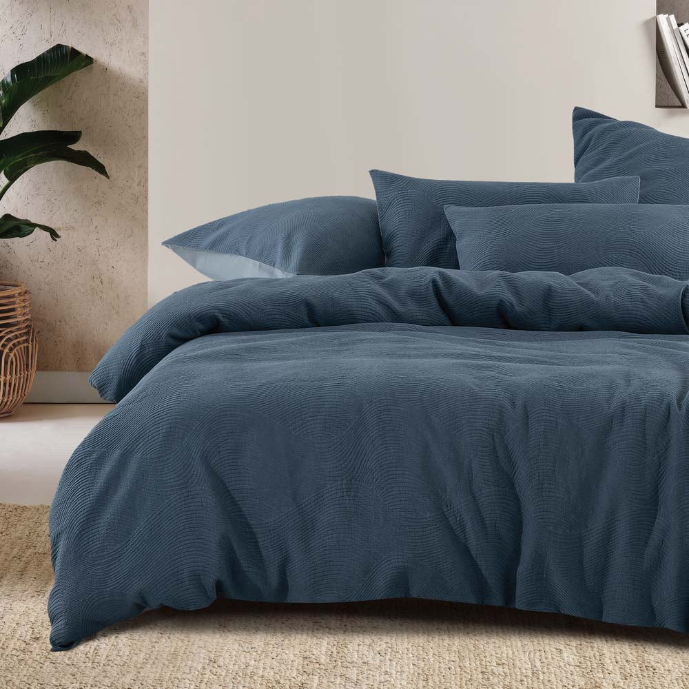 Bambury | Tide Jacquard Quilt Cover Set Denim