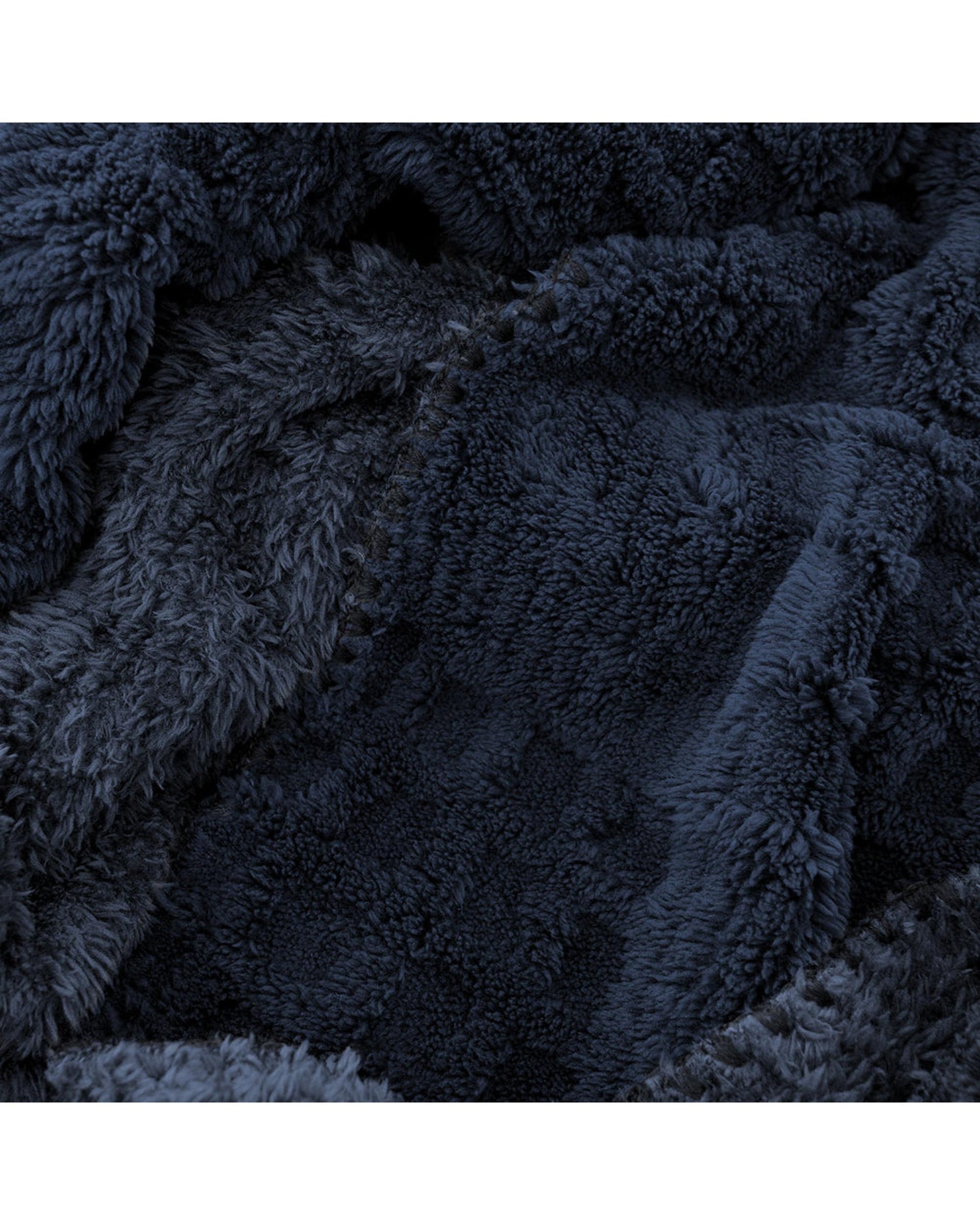 Bambury Lattice Sherpa Blanket Navy