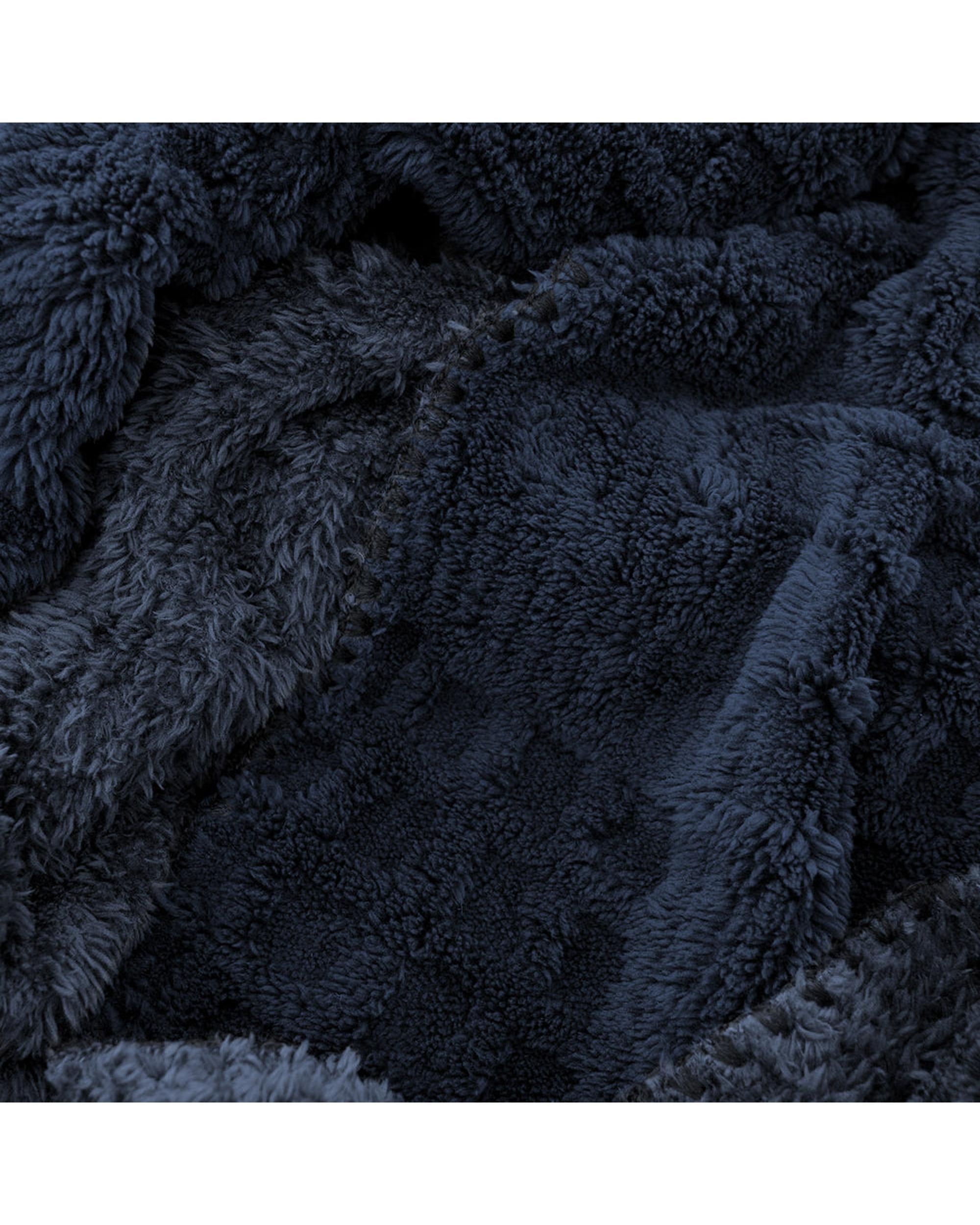 Bambury Lattice Sherpa Blanket Navy