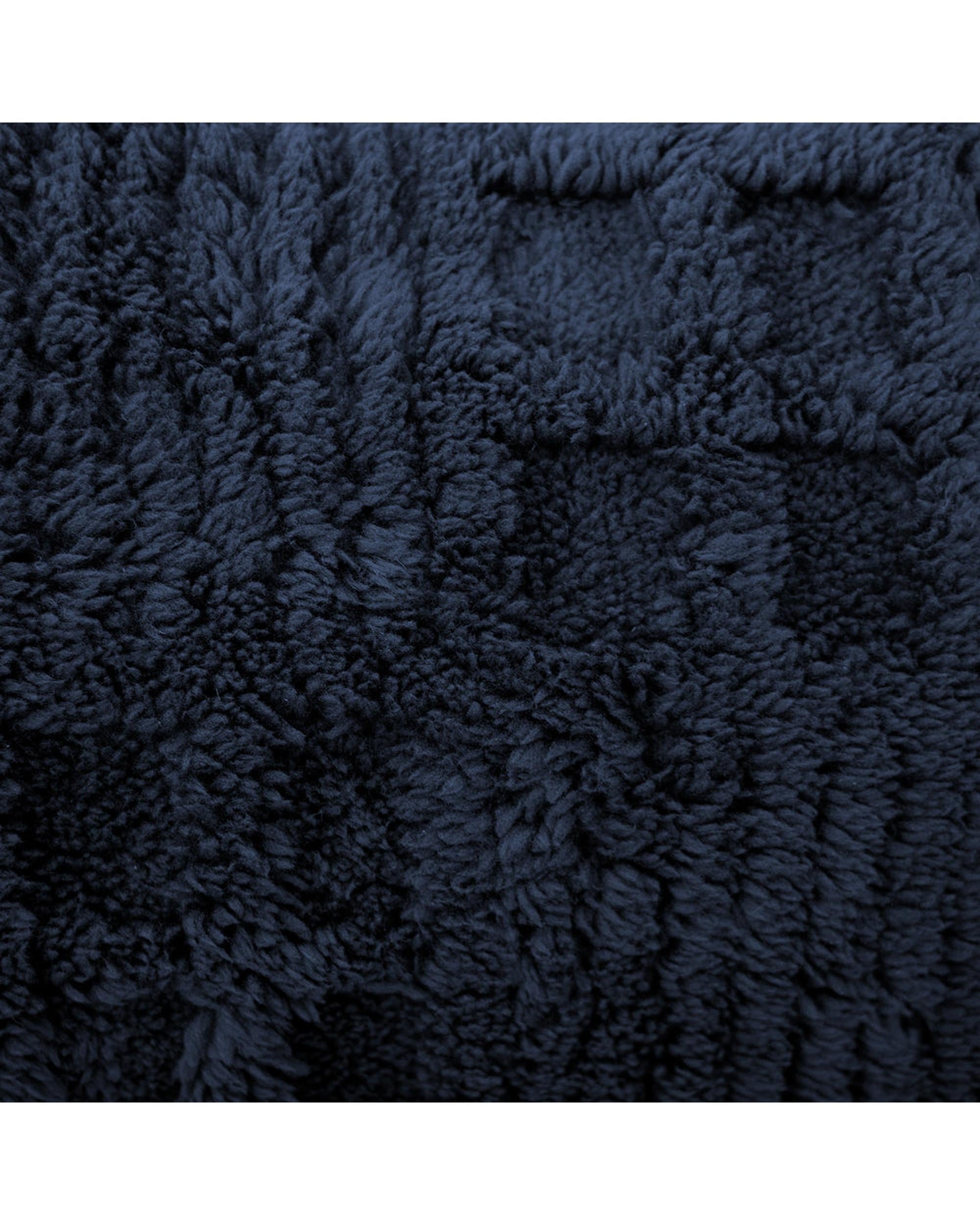 Bambury Lattice Sherpa Blanket Navy