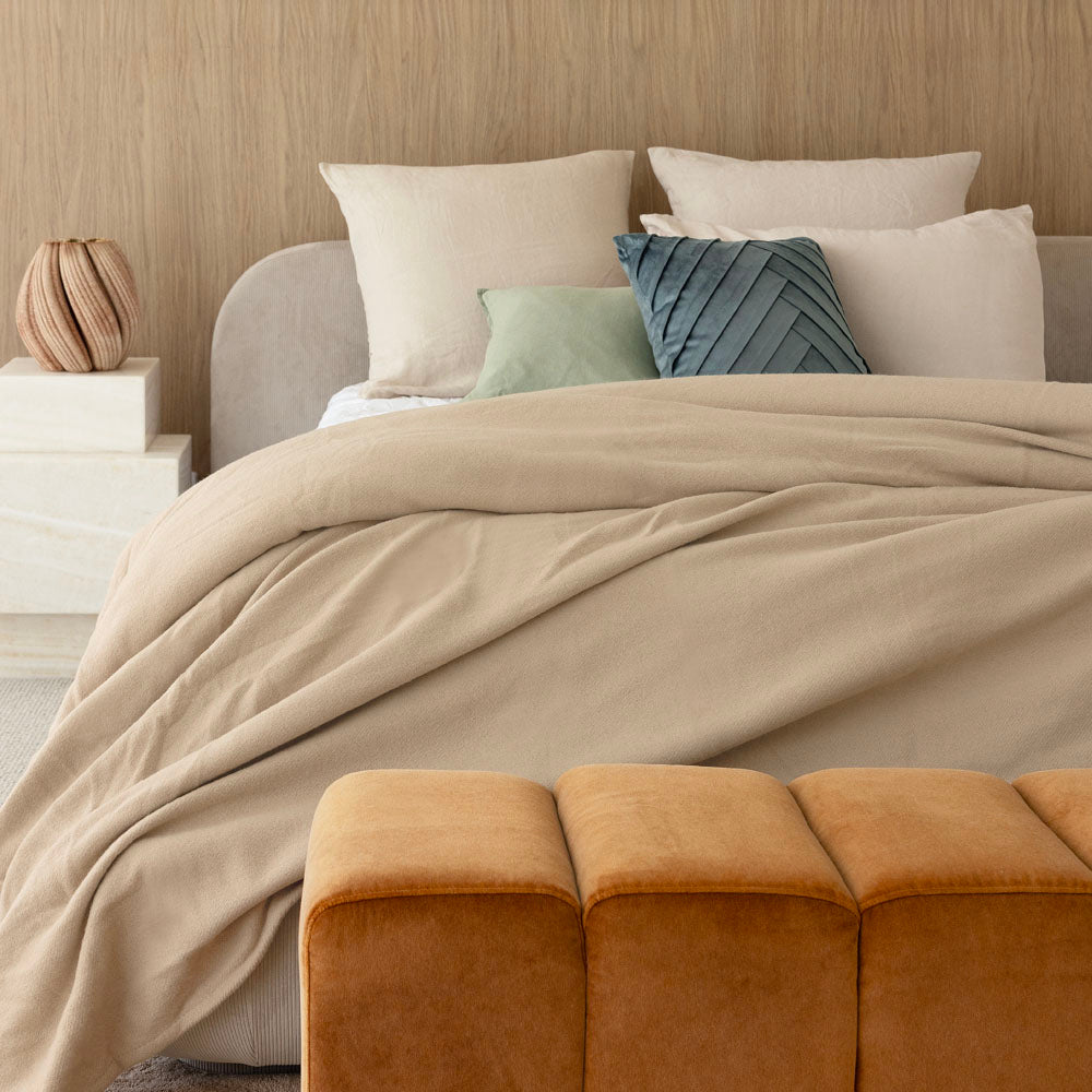 Bambury Carson Wool Bamboo Blanket Latte