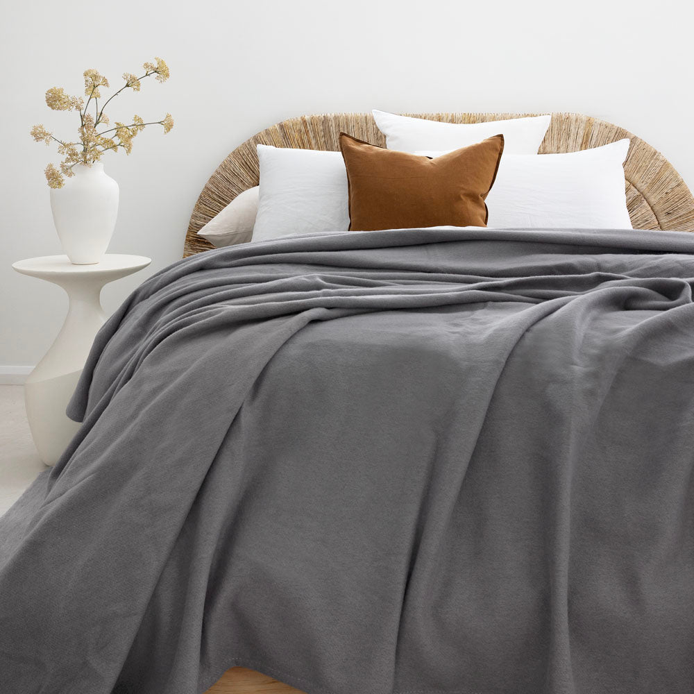 Bambury Carson Wool Bamboo Blanket Slate