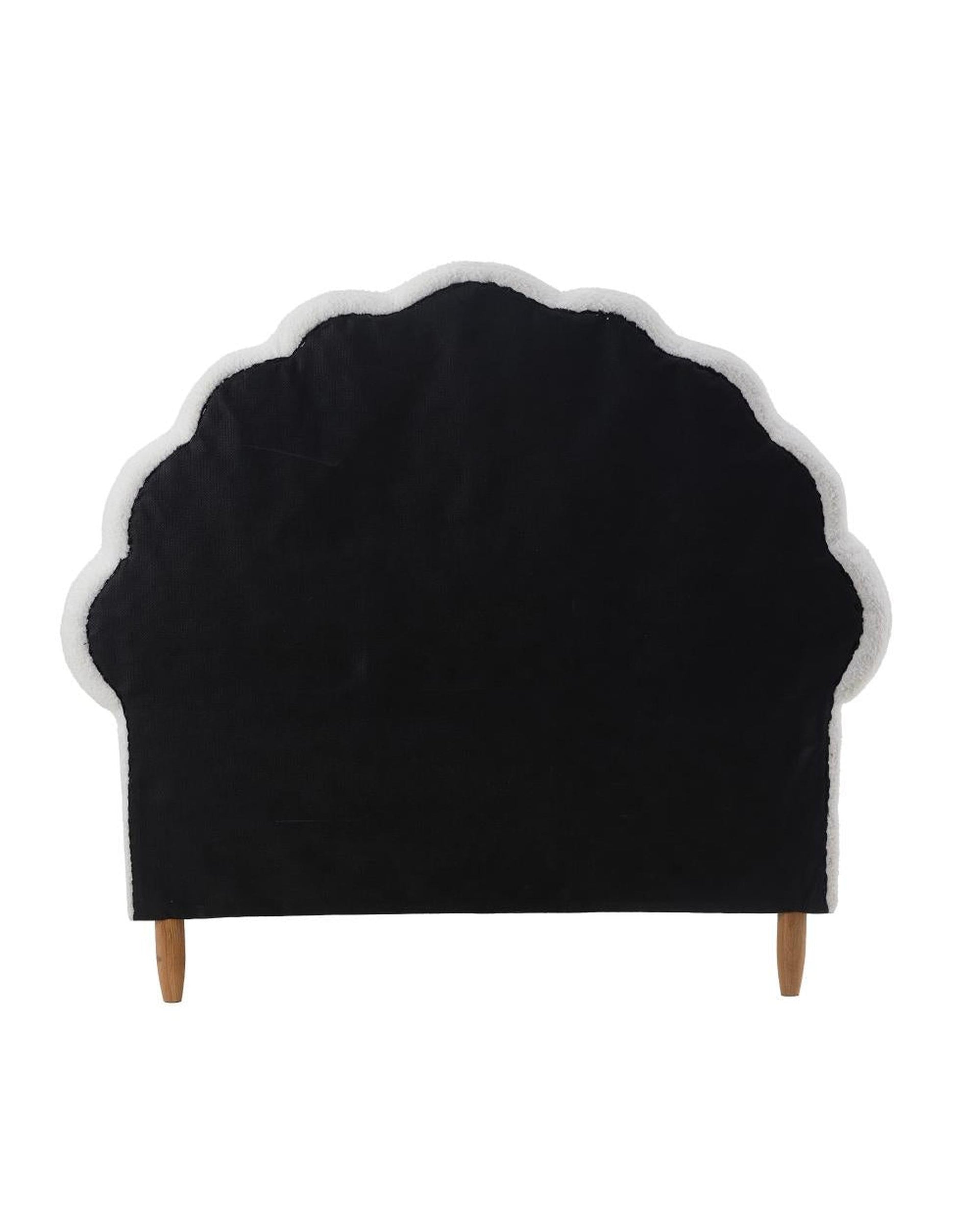 COVE Frame Scallop-Shape Bedhead White Boucle - SINGLE SIZE ONLY Oikiture