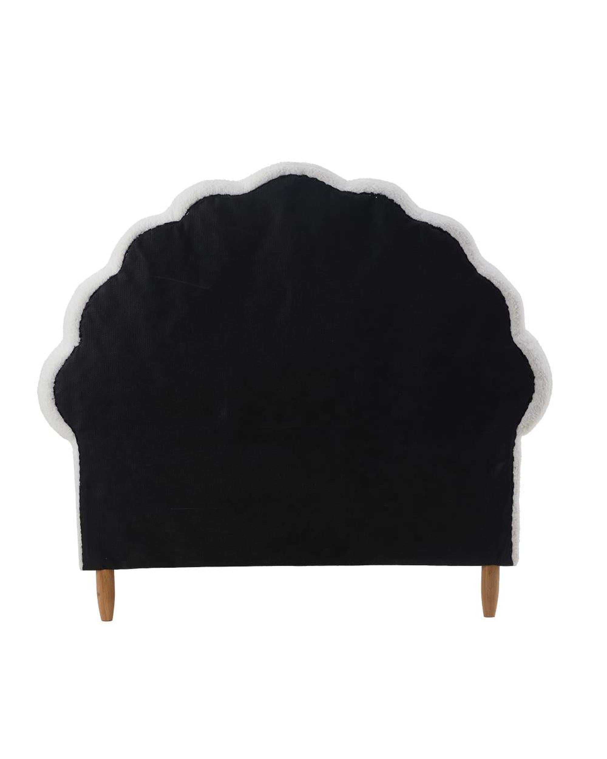 COVE Frame Scallop-Shape Bedhead White Boucle - SINGLE SIZE ONLY Oikiture