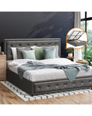 Bed Frame with Storage Space Gas Lift Bed Mattress Base Grey Oikiture
