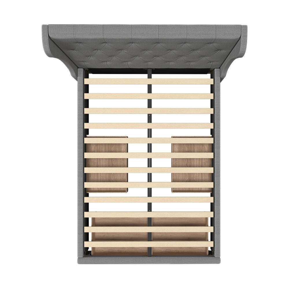 Bed Frame Frames with 4 Storage Drawers Collection Oikiture