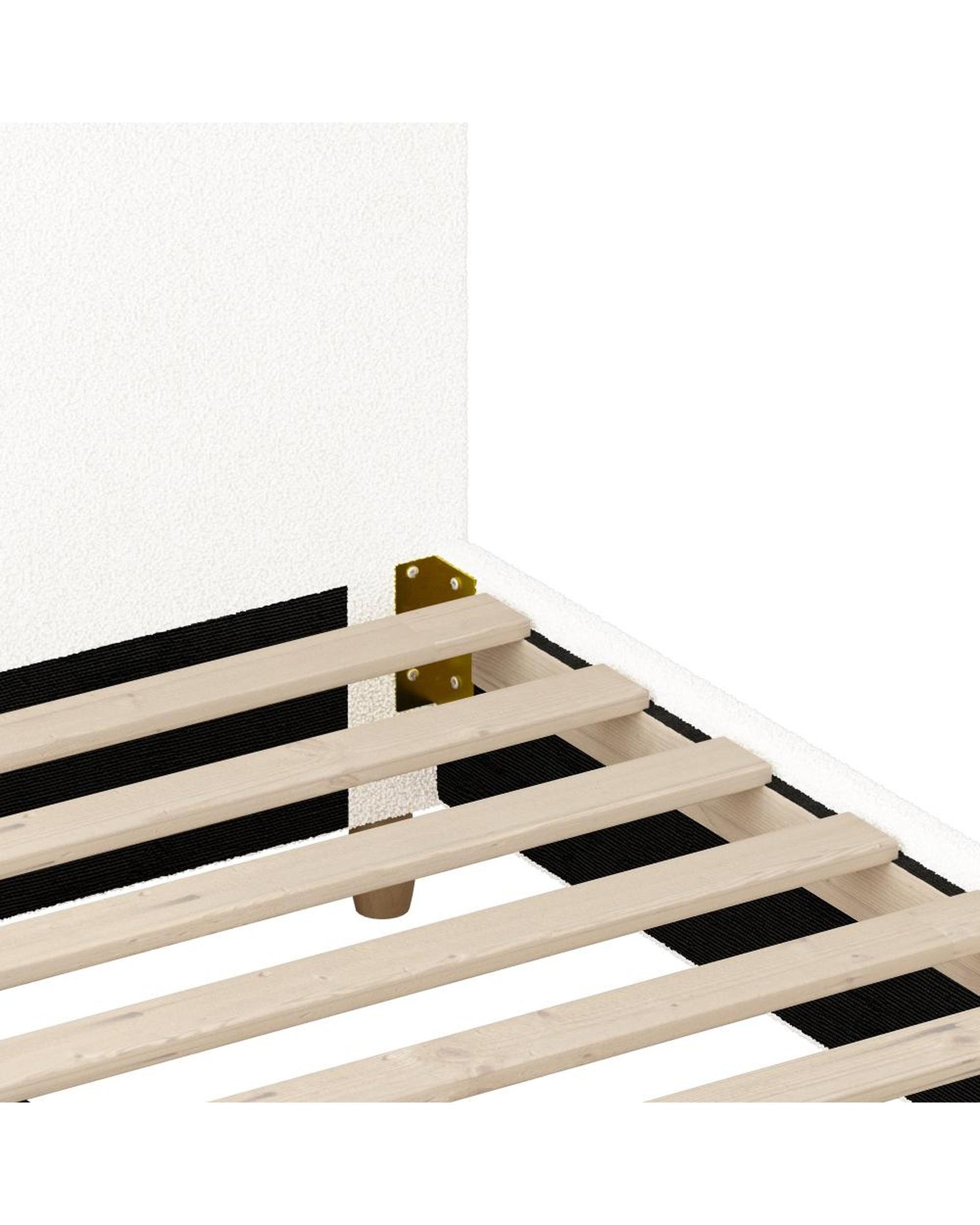 FLINDERS Bed Frame White Boucle Cloud Shape Oikiture