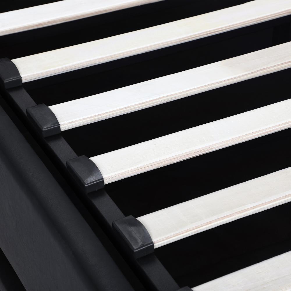 Pana Bed Frame, RBG Mattress Base with Gas Lift and Storage Space Black Oikiture