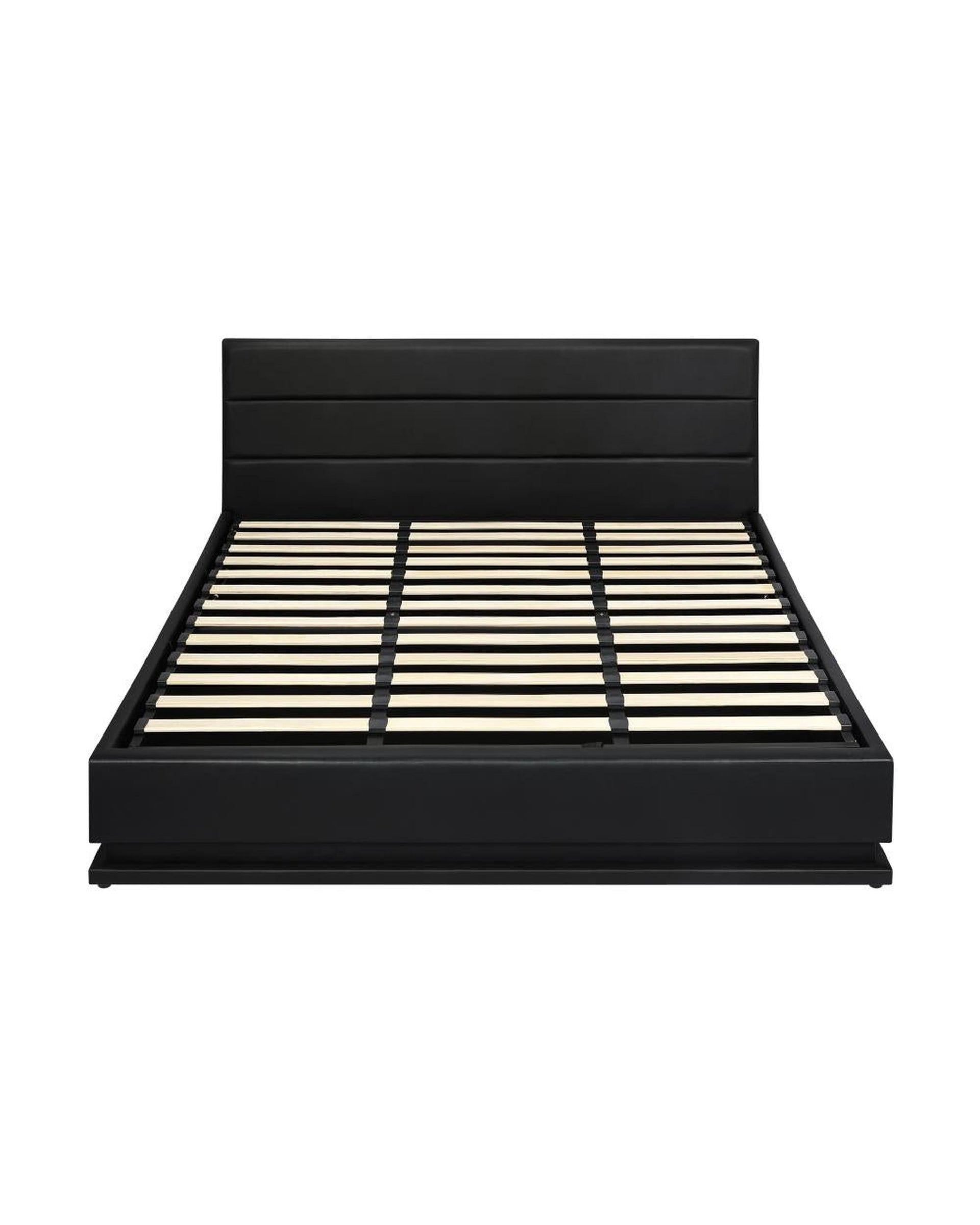 Bed Frame, RBG Mattress Base with Gas Lift and Storage Space Black Oikiture
