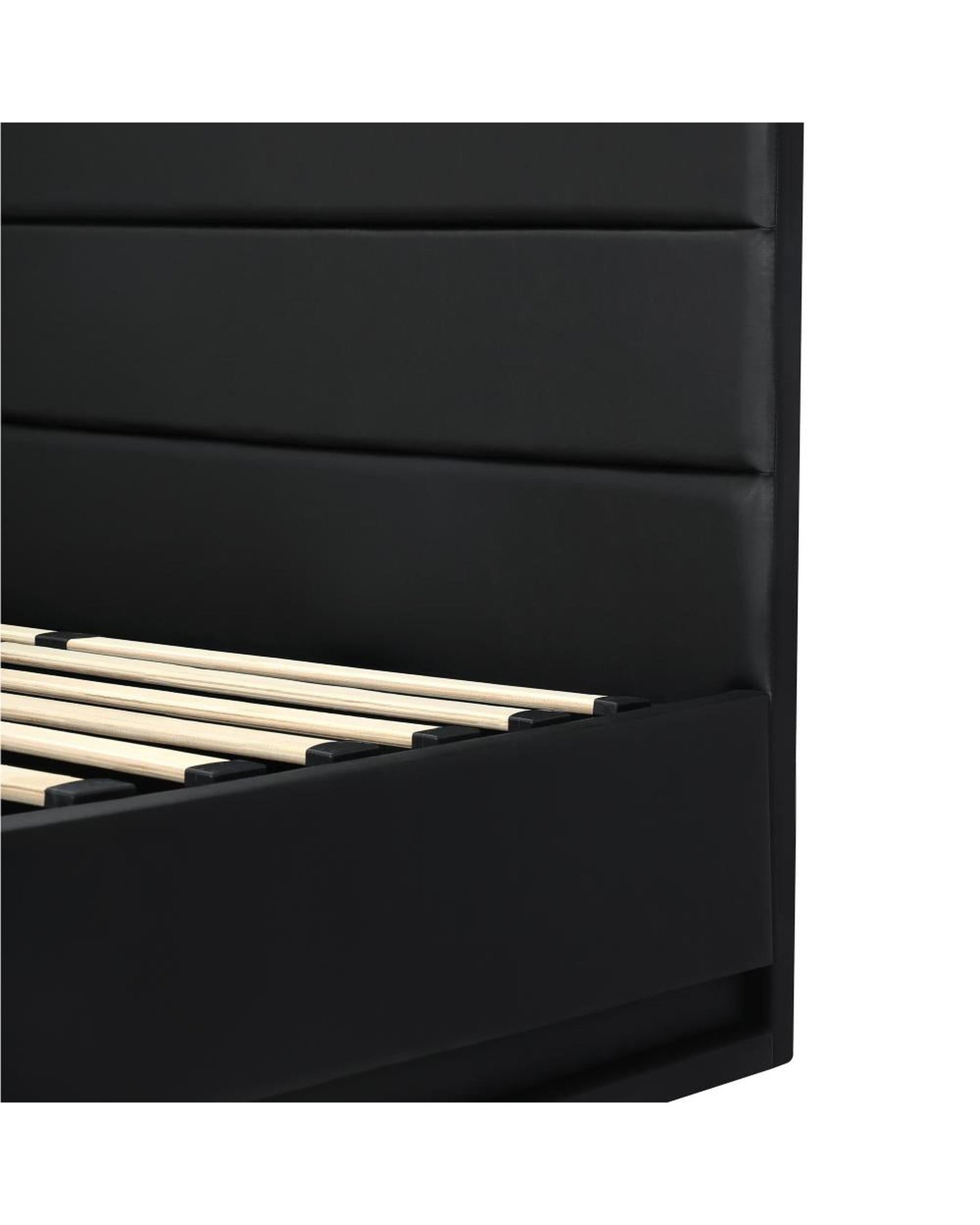 Bed Frame, RBG Mattress Base with Gas Lift and Storage Space Black Oikiture