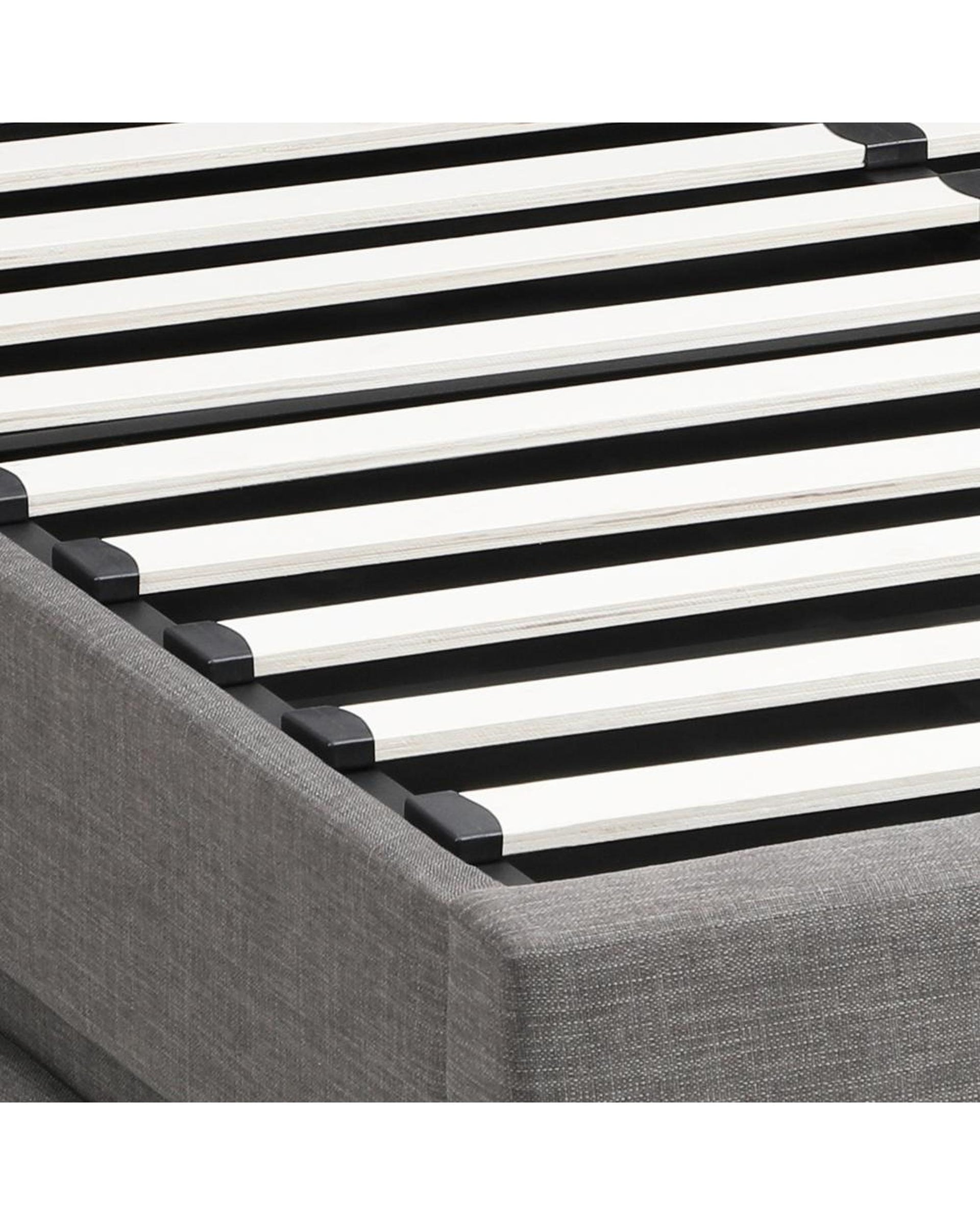 Thomas Bed Frame Bed Frame LED Mattress Base with Gas Lift and Storage Space Grey Oikiture