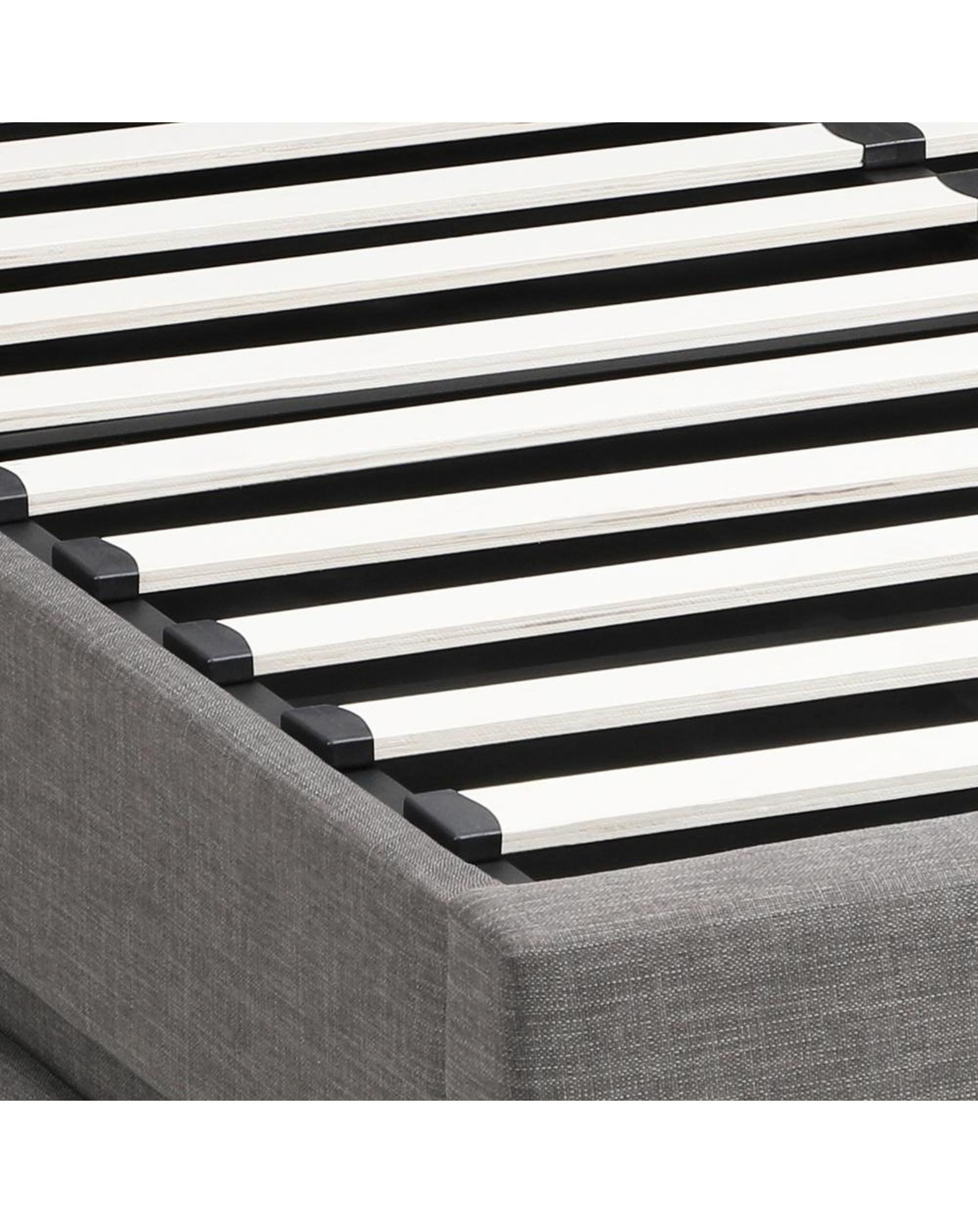 Thomas Bed Frame Bed Frame LED Mattress Base with Gas Lift and Storage Space Grey Oikiture