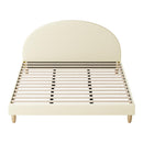 MAZ Bed Frame King Size Arched Beds Platform Beige Fabric Oikiture